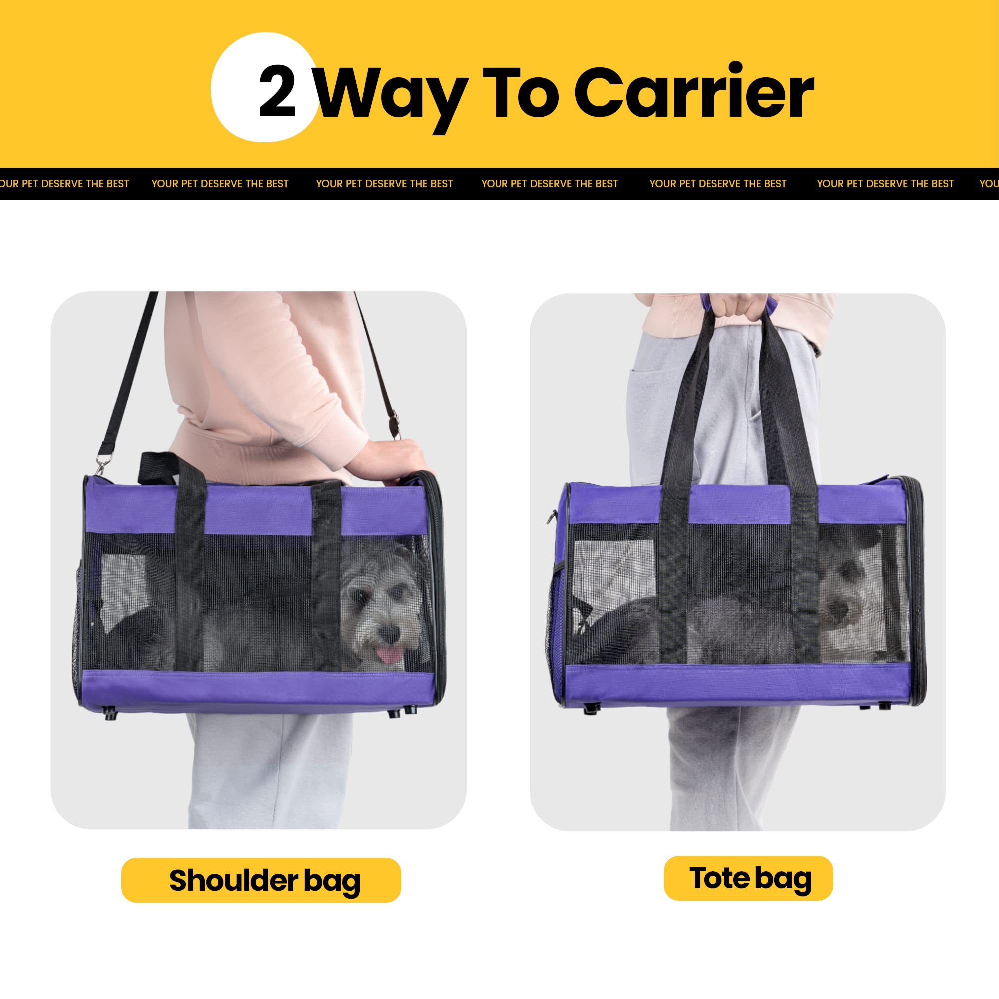 Conlun Airline-Approved Cat Carrier | Soft-Sided with Safety Leash, 15 lb - view 91