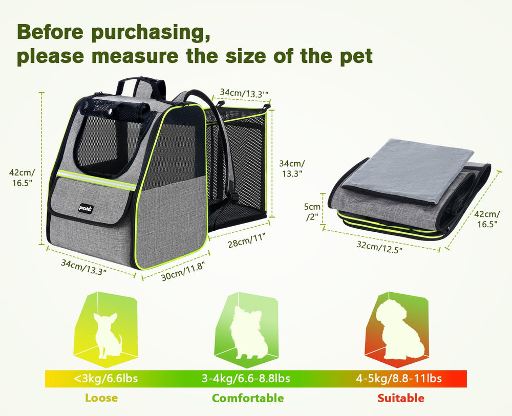 Pecute Cat Backpack Carrier | Ventilated Pet Backpack for Cats & Small Dogs - feature view 35