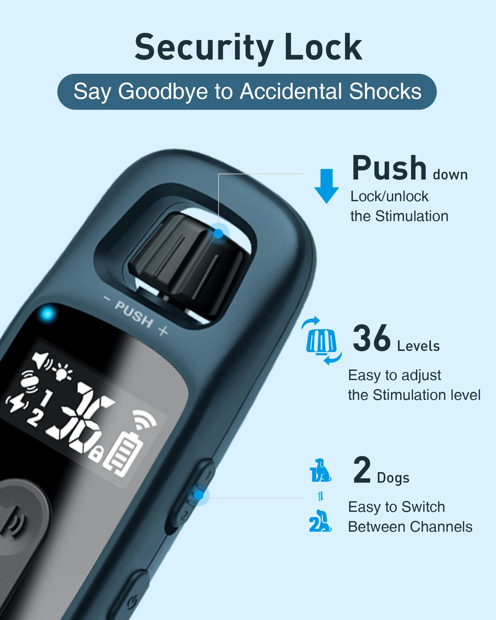 ABBIDOT 3300 ft Dog Training Collar | 5 Modes, 88 Levels, IPX7 - feature view 9