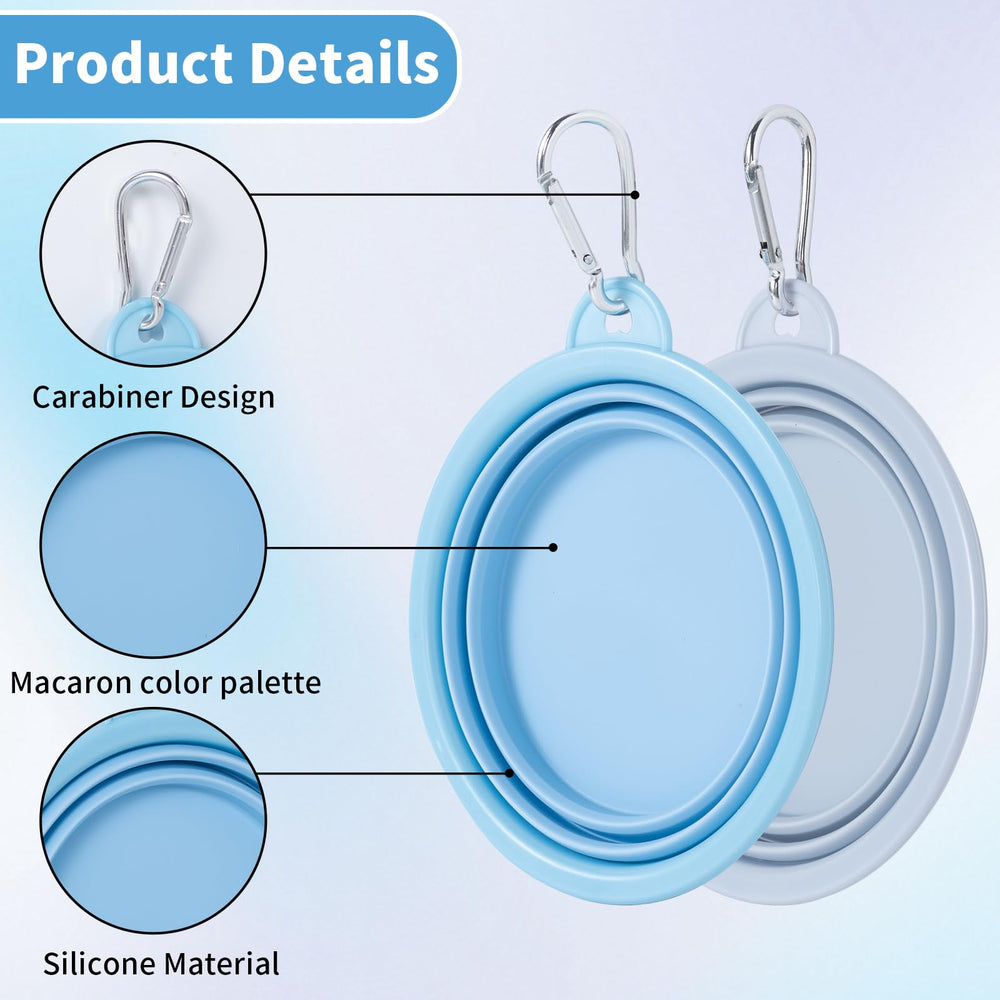 SLSON Collapsible Dog Bowls 2-Pack | Macaron Silicone Travel Pet Bowls - feature view 13