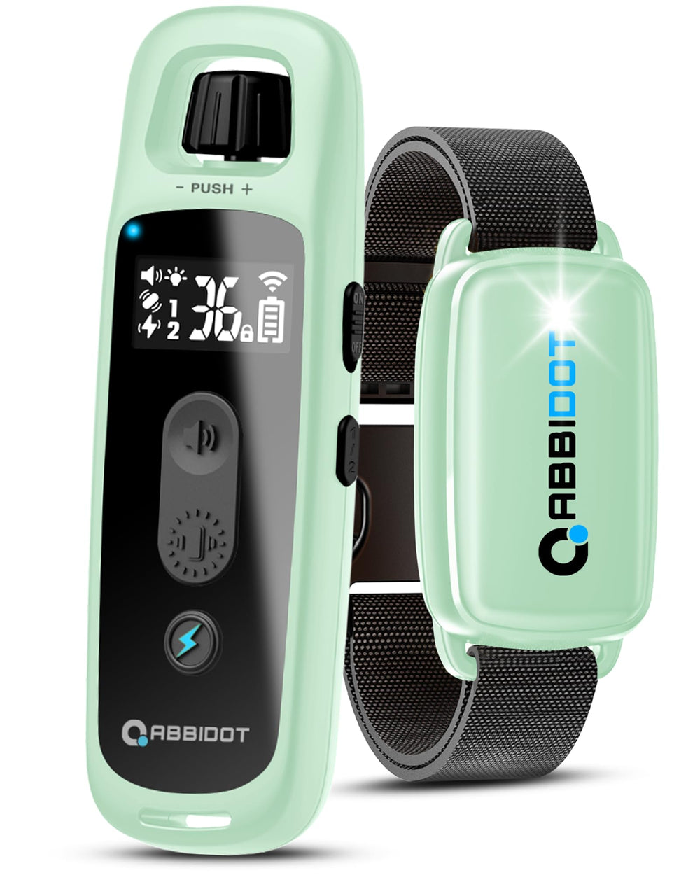 ABBIDOT 3300 ft Dog Training Collar | 5 Modes, 88 Levels, IPX7 - 1 Collar / Green