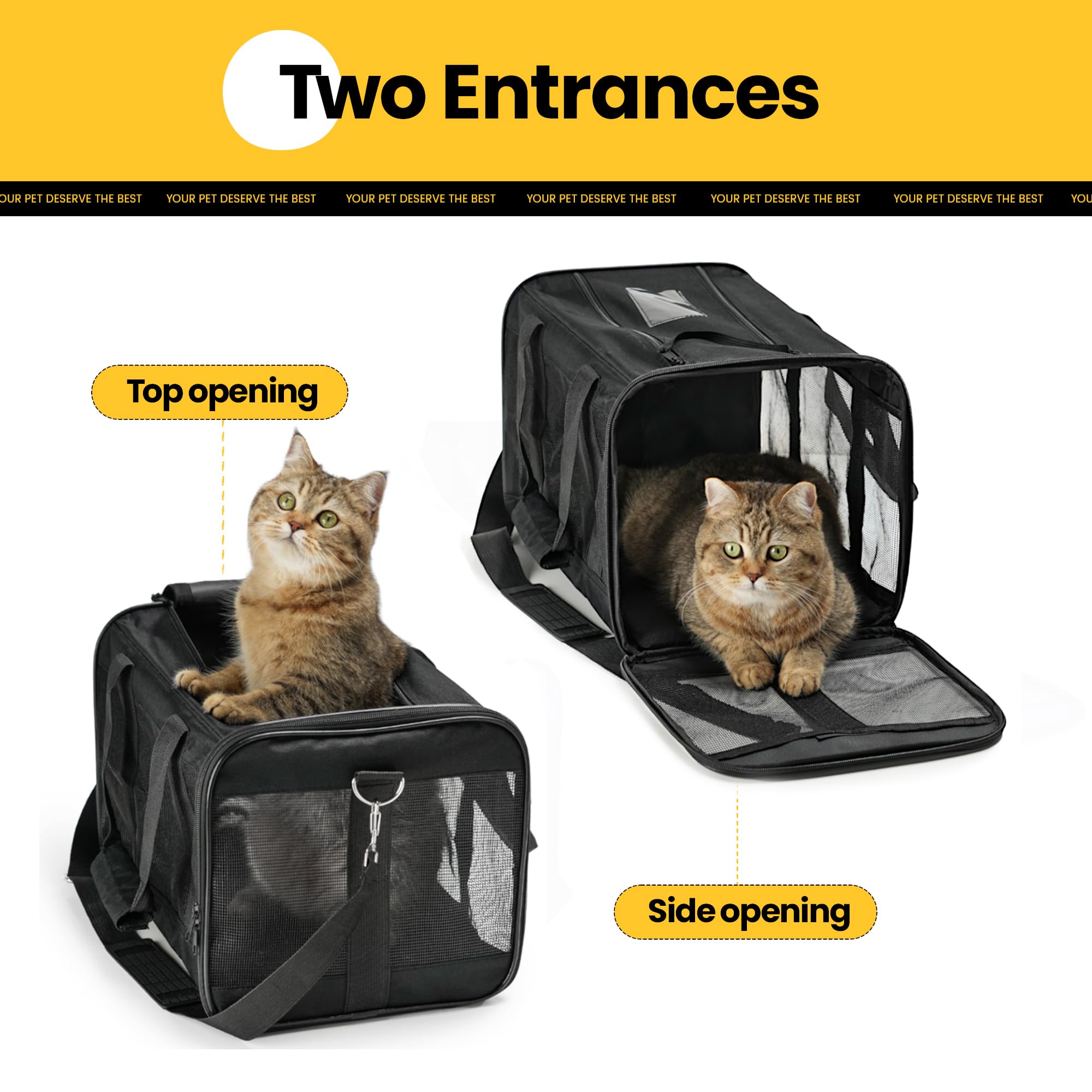 Conlun Airline-Approved Cat Carrier | Soft-Sided with Safety Leash, 15 lb - view 73