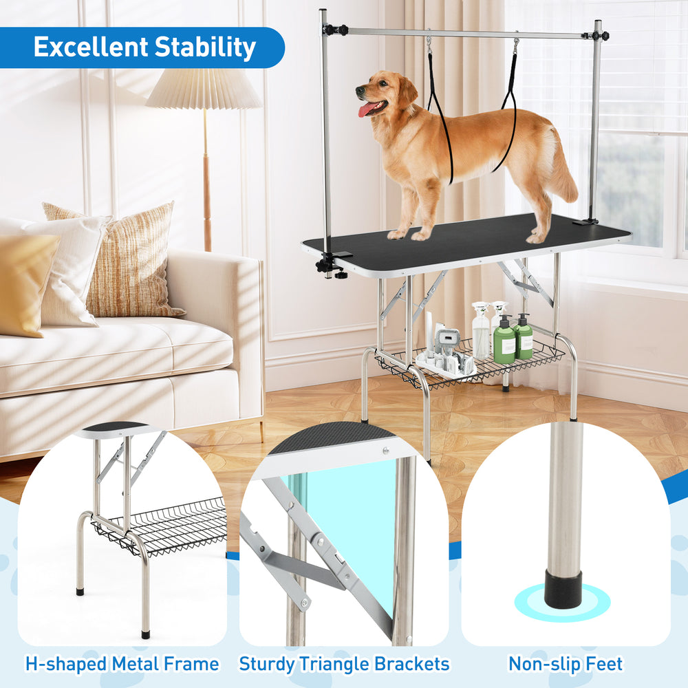 Foldable Dog Grooming Table with Height Adjustable Arms - view 8
