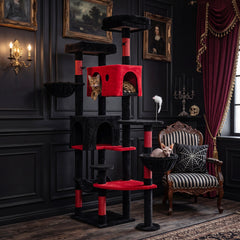 75 Inch Gothic Cat Tree with 2 Plush Perches for Indoor Cats - view 2