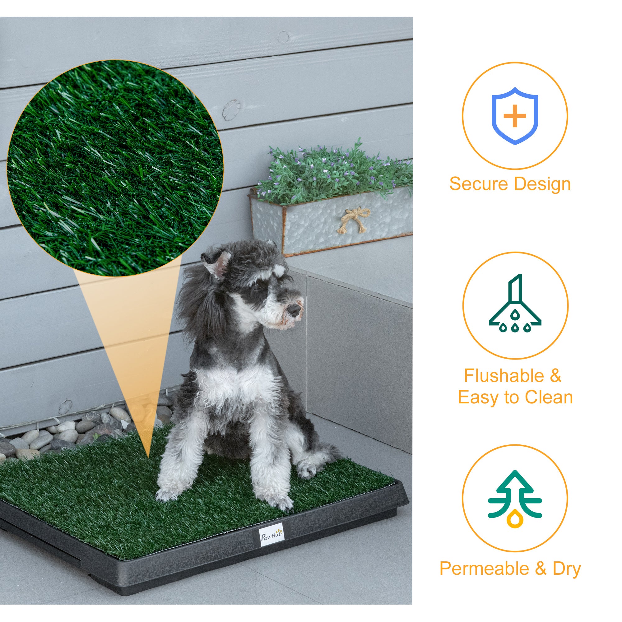 Dog Grass Pad with Tray, Artificial Grass for Dogs, Doggy Bathroom Toilet Potty - view 5