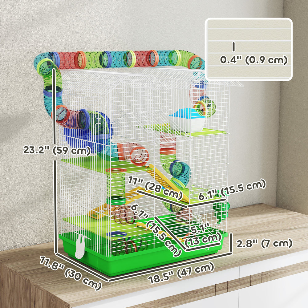18.5" Hamster Cage, 5 Tiers Small Animal House with Tunnel Tube System - view 2