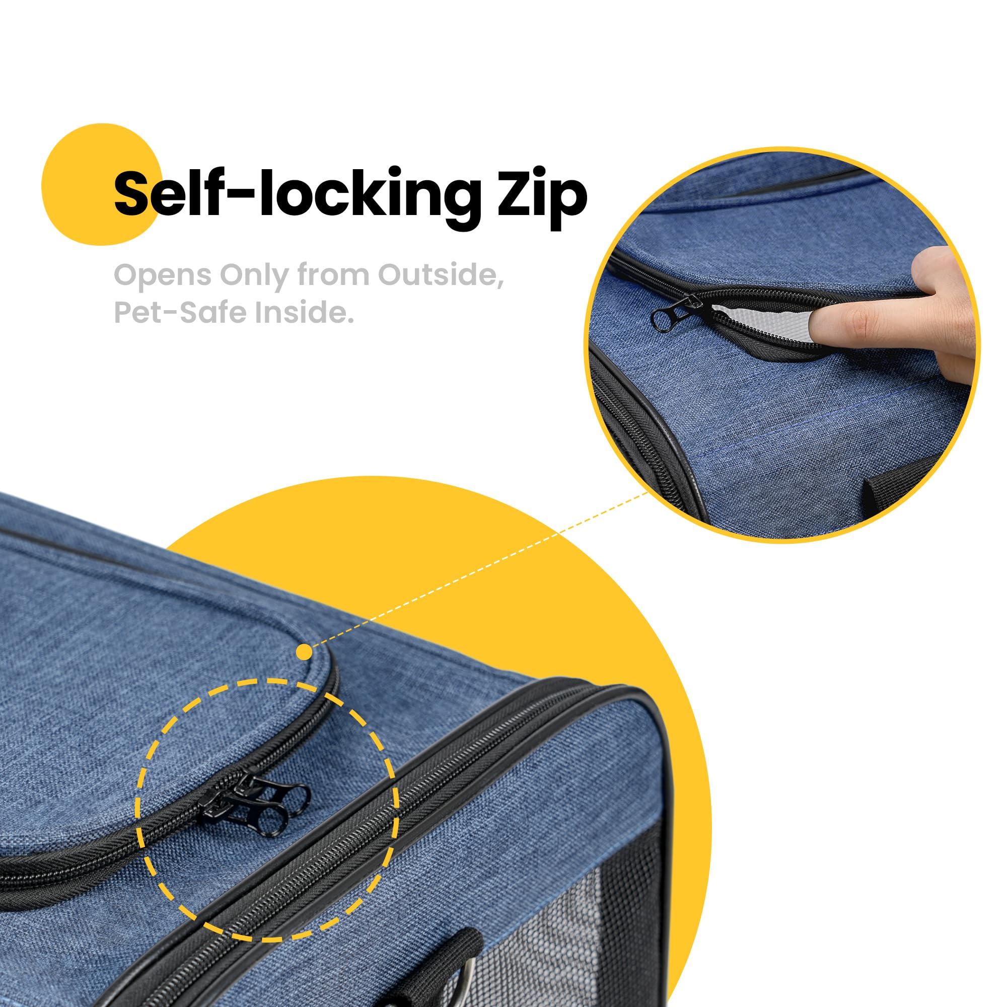 Conlun Airline-Approved Cat Carrier | Soft-Sided with Safety Leash, 15 lb - view 56