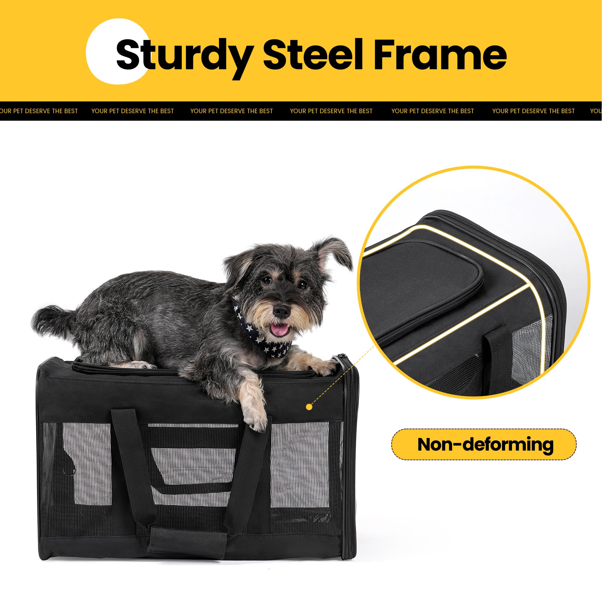 Conlun Airline-Approved Cat Carrier | Soft-Sided with Safety Leash, 15 lb - view 86