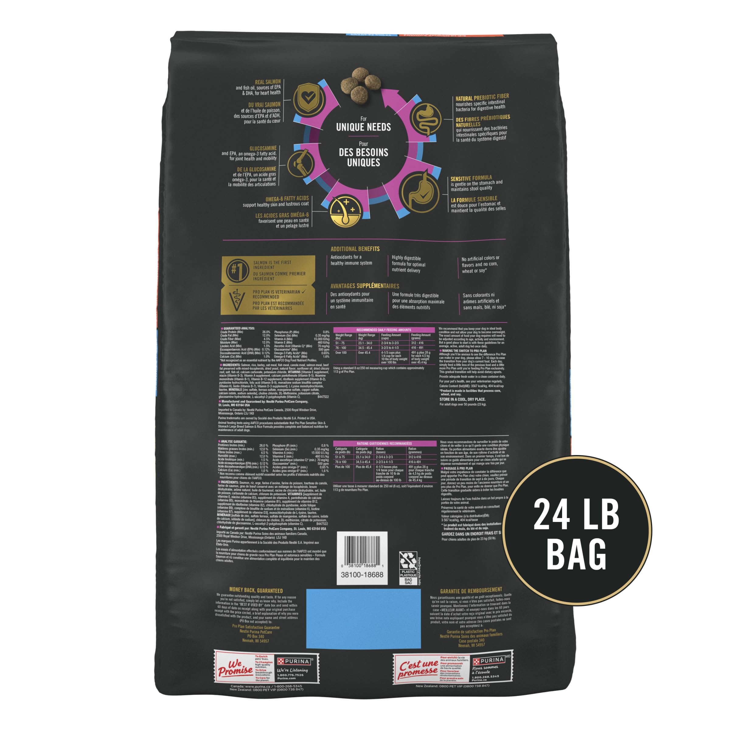 Purina Pro Plan Large Breed Sensitive Skin & Stomach Salmon & Rice 15.4 kg - detail view