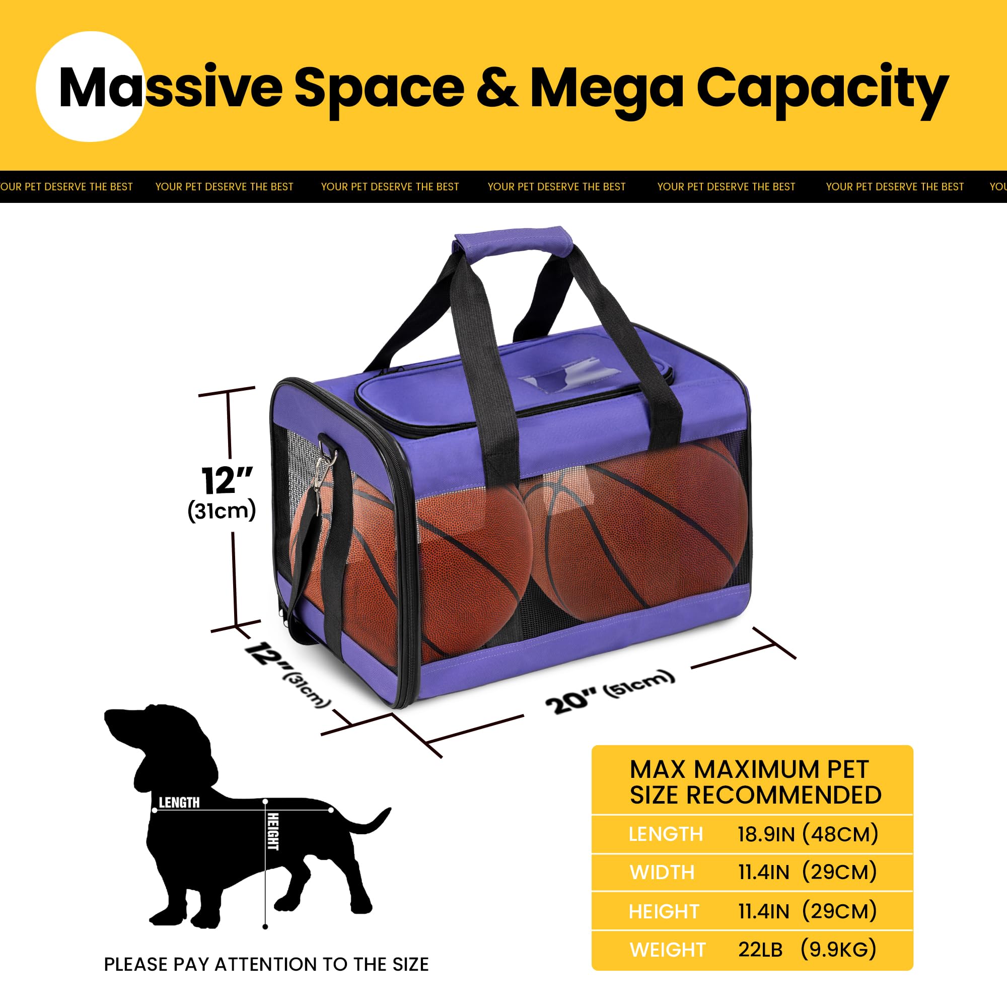 Conlun Airline-Approved Cat Carrier | Soft-Sided with Safety Leash, 15 lb - view 63