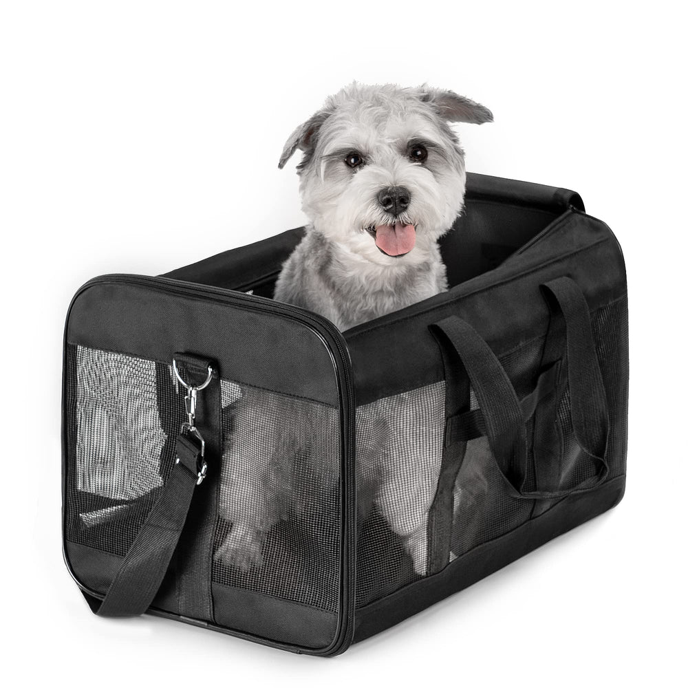 Conlun Airline-Approved Cat Carrier | Soft-Sided with Safety Leash, 15 lb - 51L x 29W x 31H cm / Black-new