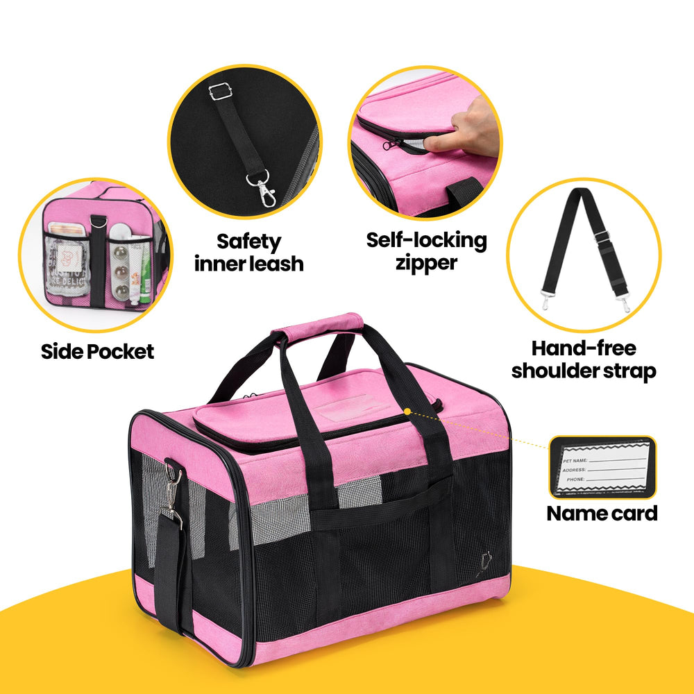Conlun Airline-Approved Cat Carrier | Soft-Sided with Safety Leash, 15 lb - feature view 19