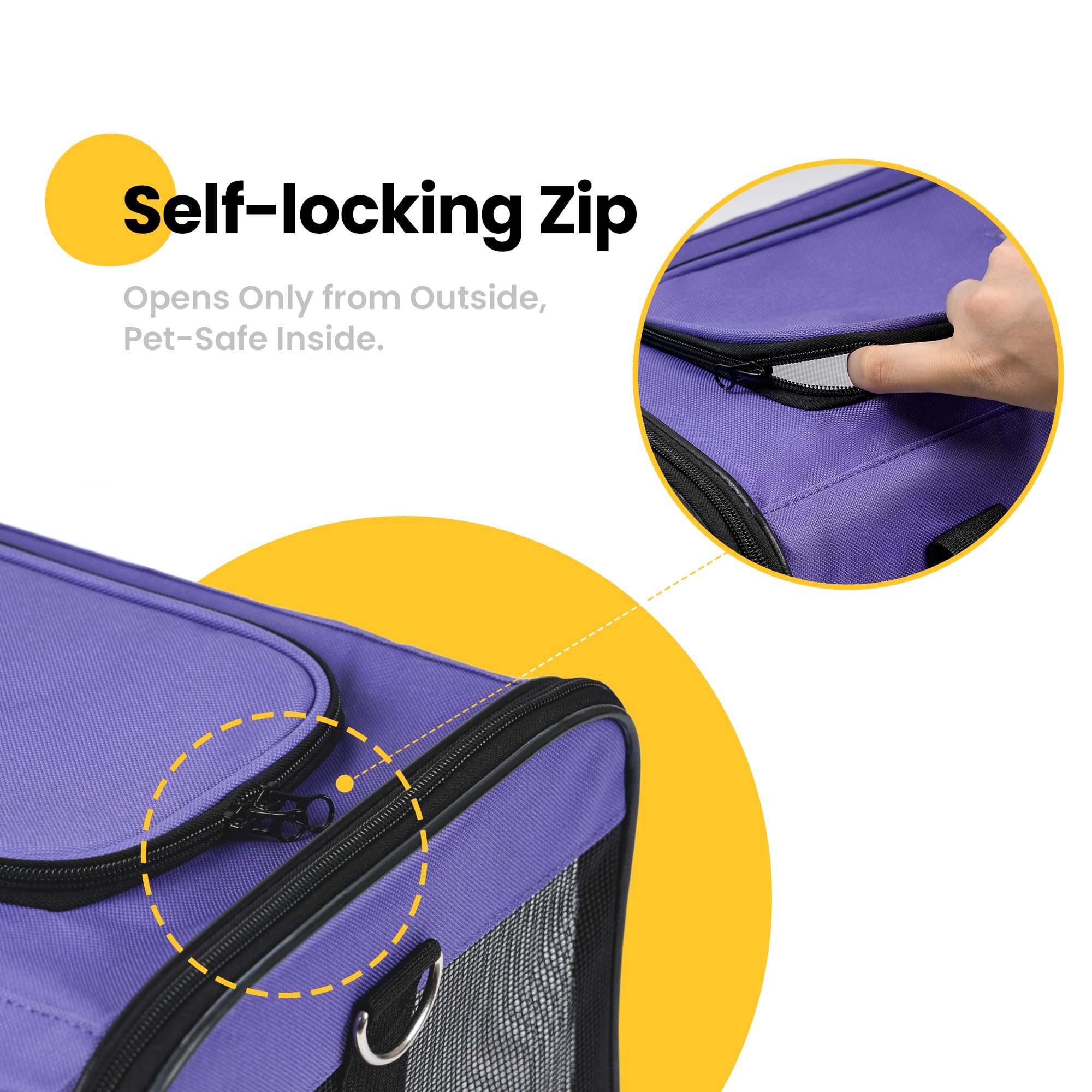 Conlun Airline-Approved Cat Carrier | Soft-Sided with Safety Leash, 15 lb - view 64