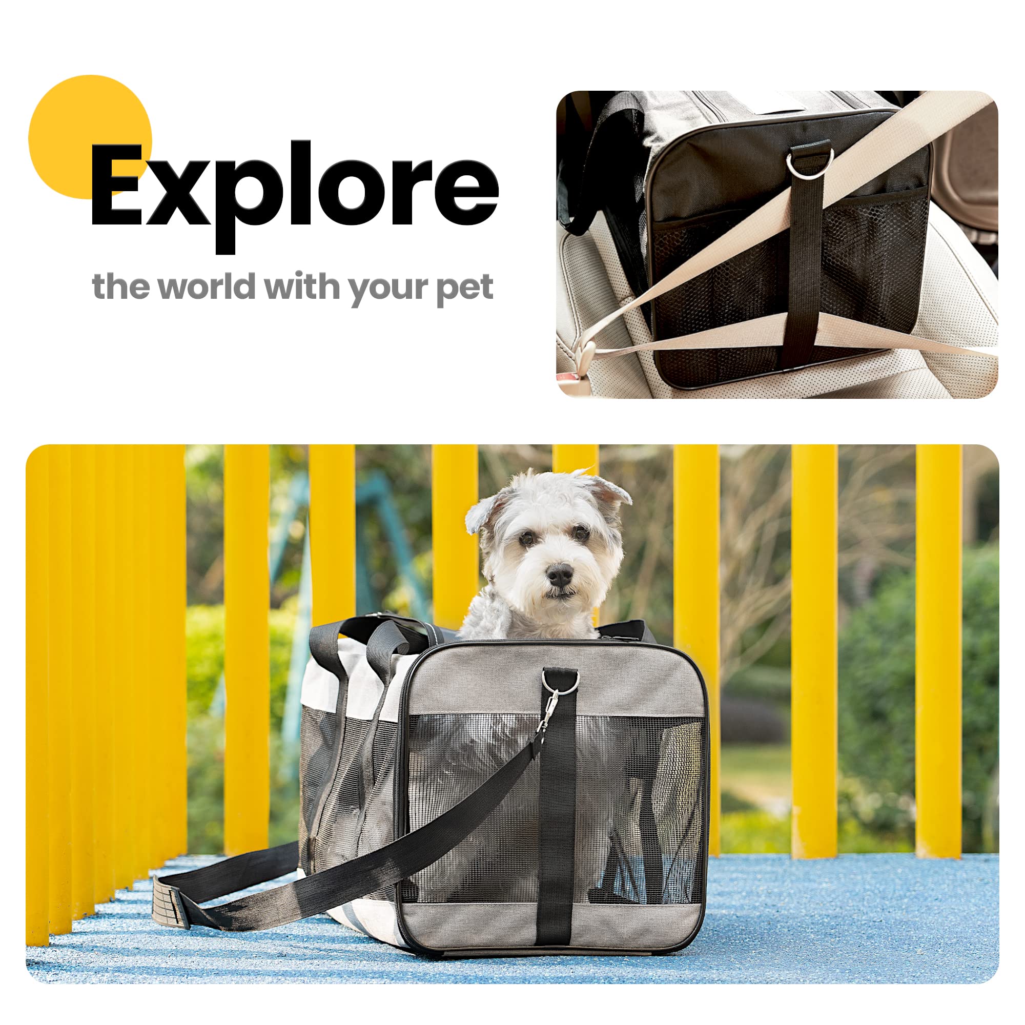 Conlun Airline-Approved Cat Carrier | Soft-Sided with Safety Leash, 15 lb - feature view 46