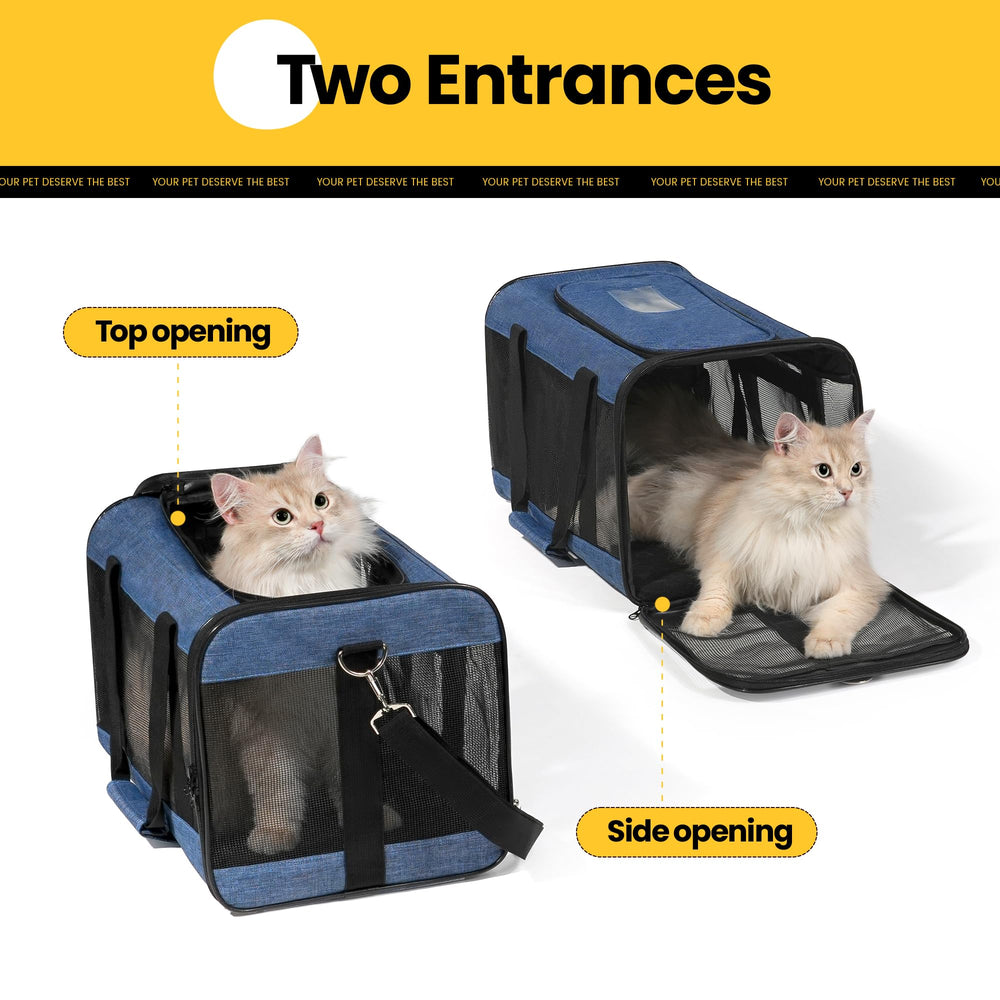 Conlun Airline-Approved Cat Carrier | Soft-Sided with Safety Leash, 15 lb - view 57