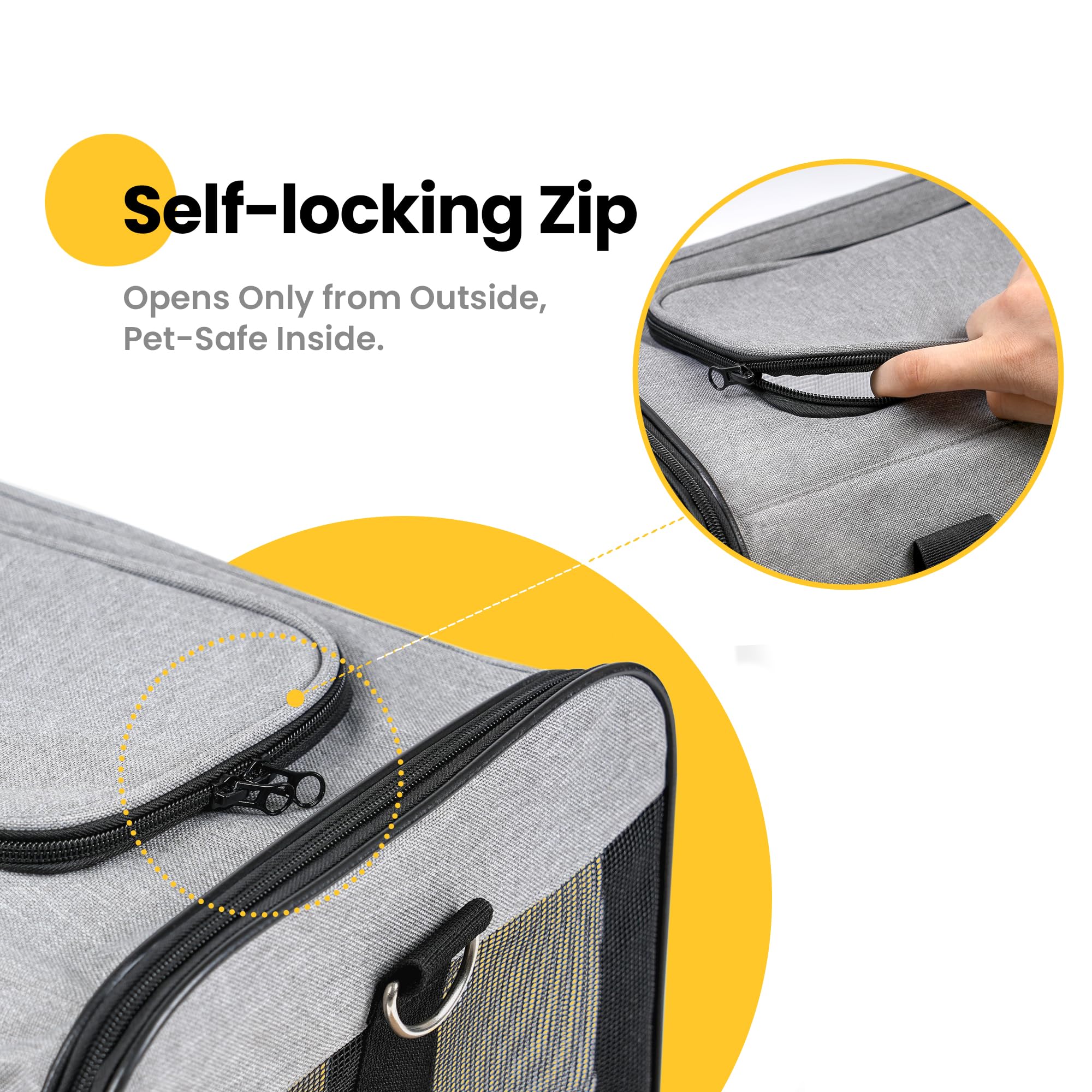 Conlun Airline-Approved Cat Carrier | Soft-Sided with Safety Leash, 15 lb - feature view 32