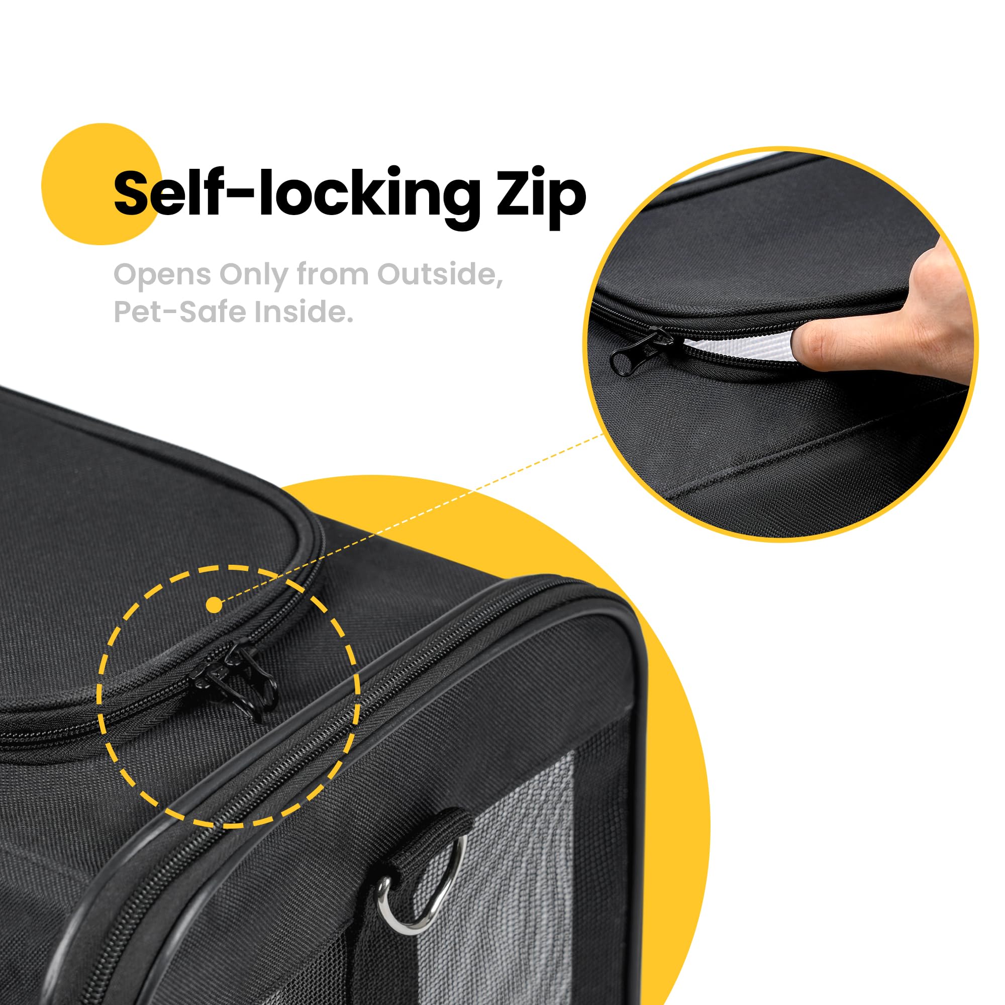 Conlun Airline-Approved Cat Carrier | Soft-Sided with Safety Leash, 15 lb - view 84