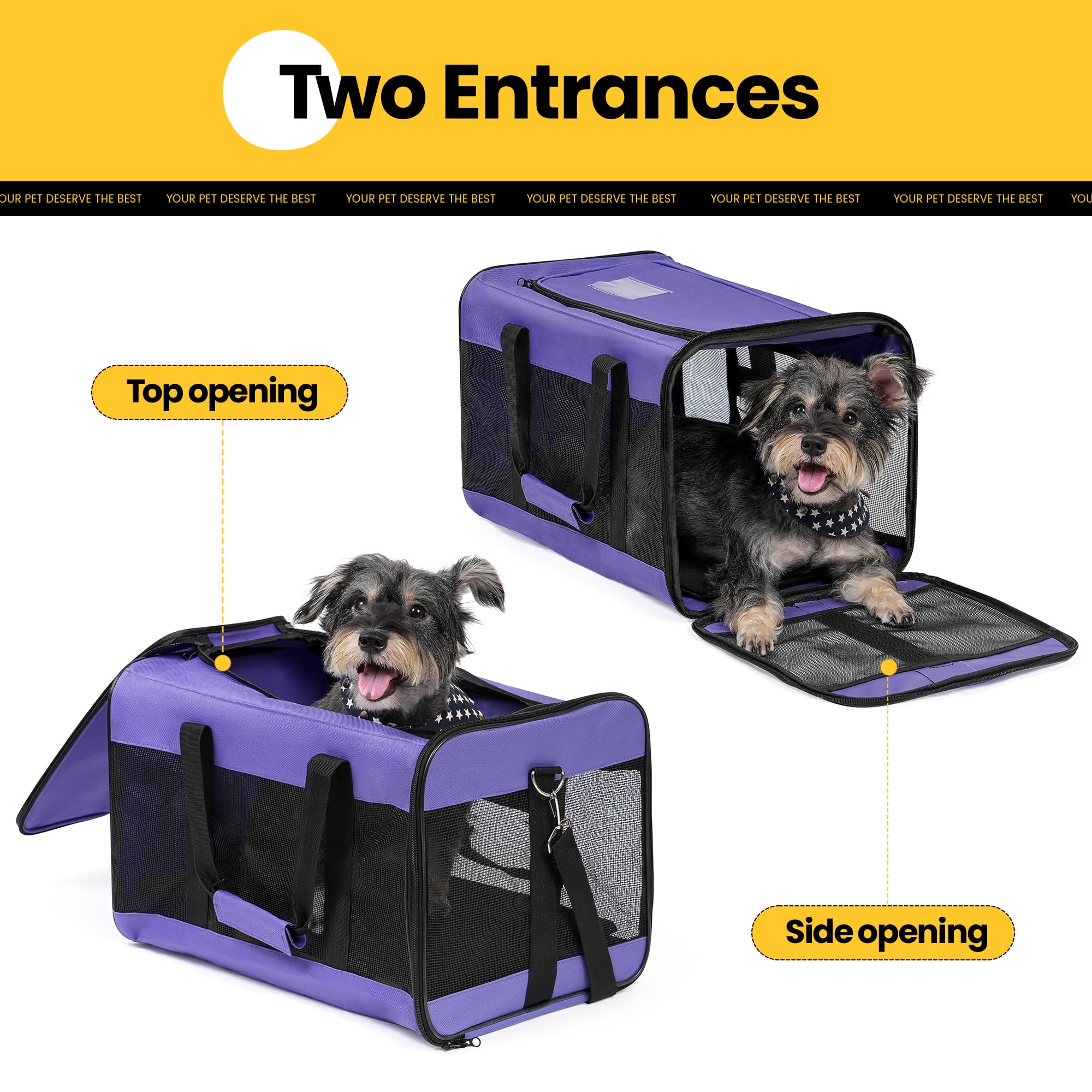 Conlun Airline-Approved Cat Carrier | Soft-Sided with Safety Leash, 15 lb - view 65