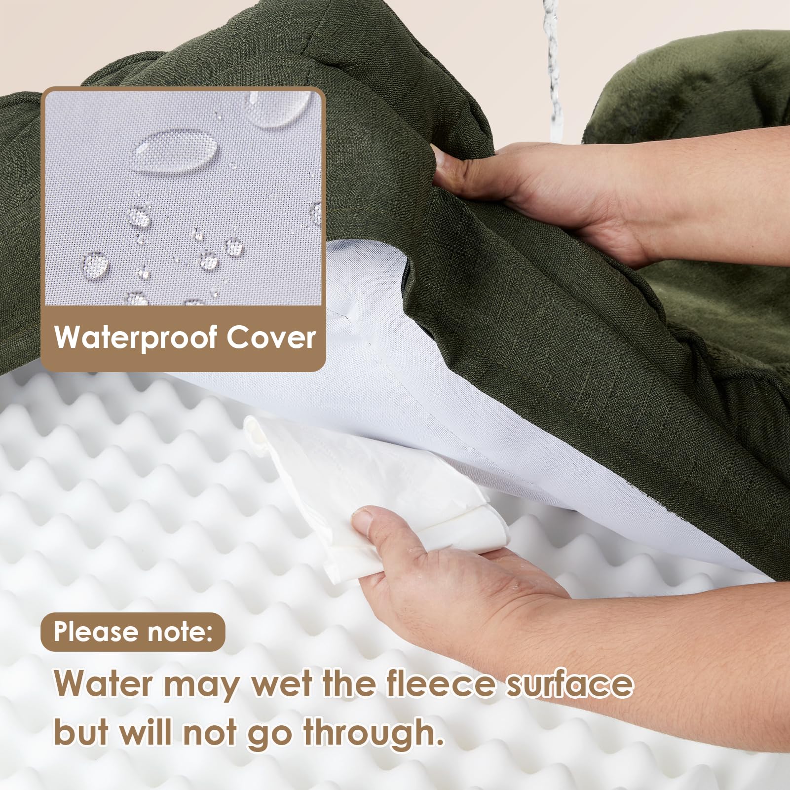 EHEYCIGA Memory Foam XL Orthopedic Dog Bed | Bolster Sides, Waterproof - feature view 41