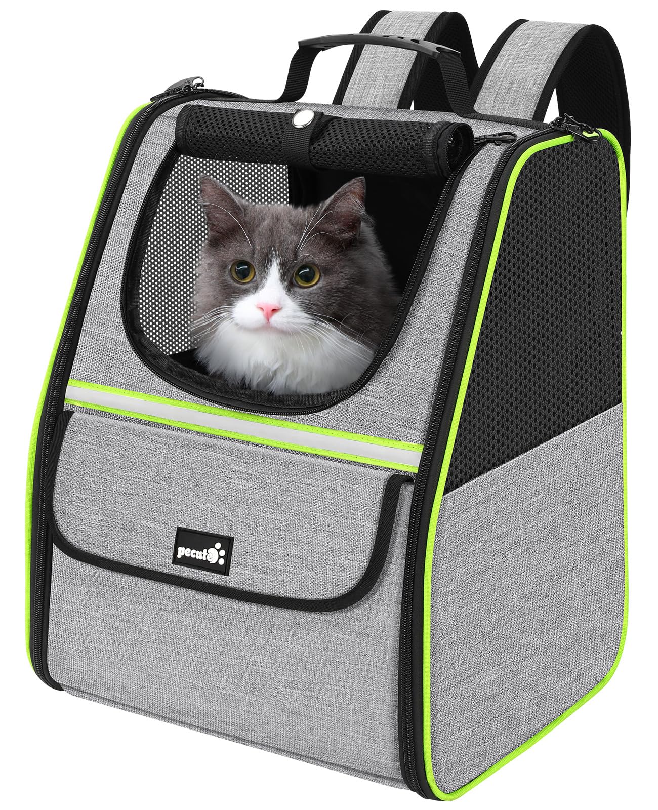Pecute Cat Backpack Carrier | Ventilated Pet Backpack for Cats & Small Dogs - Gris / Classic