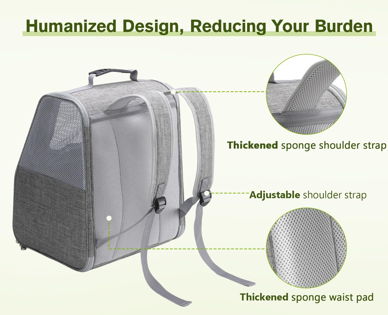 Pecute Cat Backpack Carrier | Ventilated Pet Backpack for Cats & Small Dogs - feature view 10