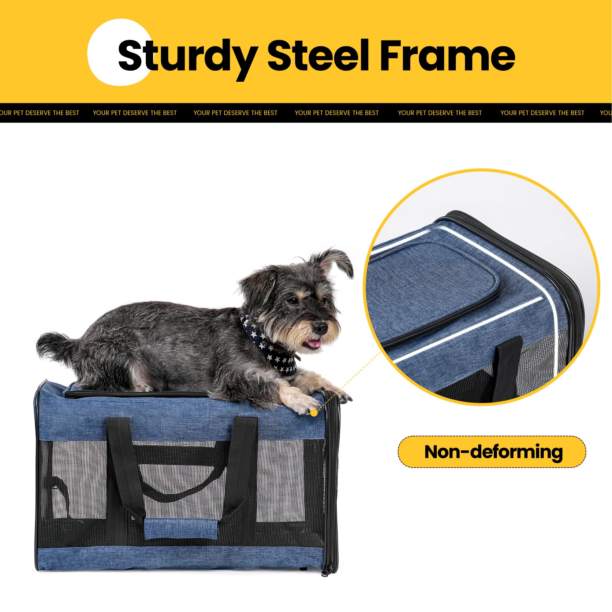 Conlun Airline-Approved Cat Carrier | Soft-Sided with Safety Leash, 15 lb - view 61