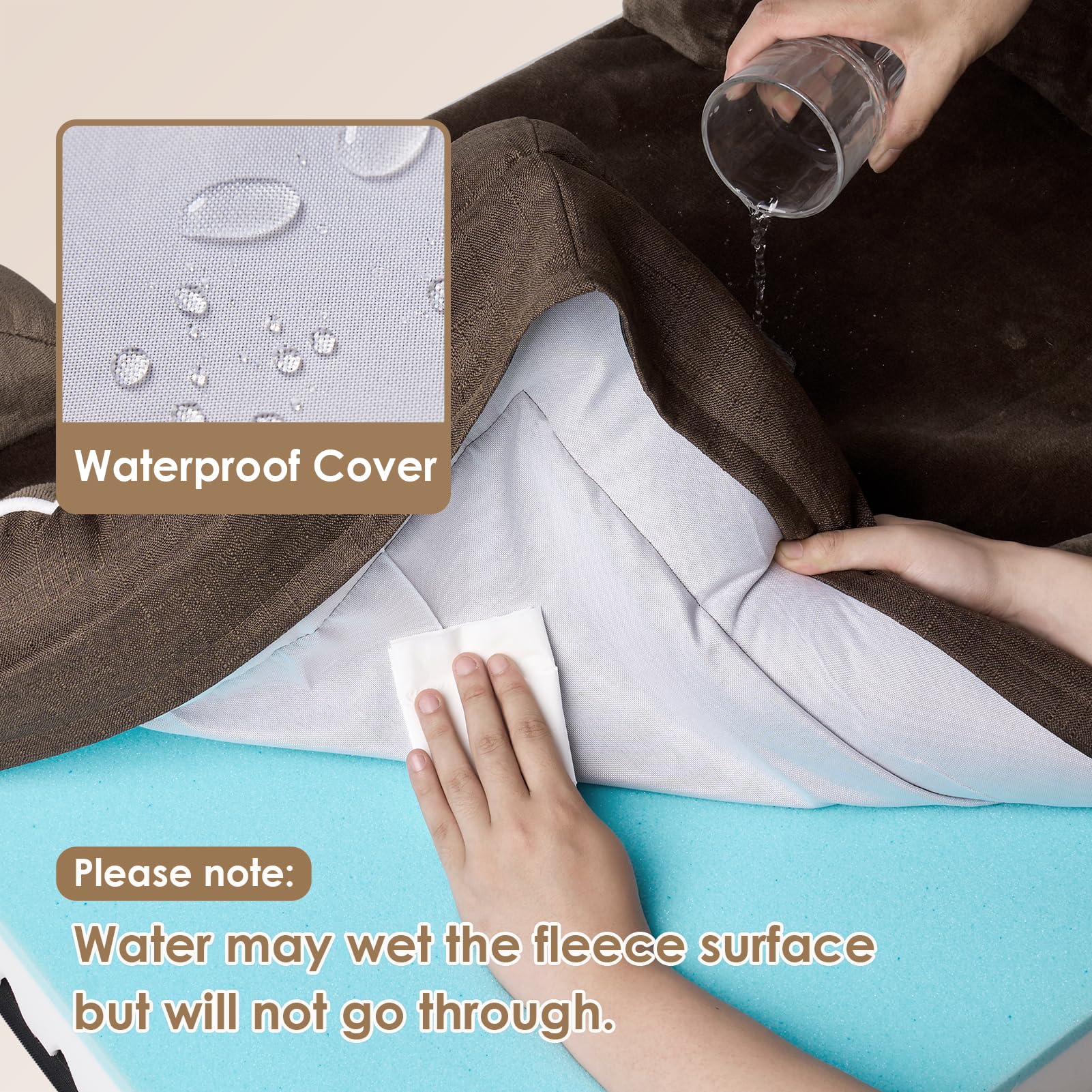 EHEYCIGA Memory Foam XL Orthopedic Dog Bed | Bolster Sides, Waterproof - feature view 33