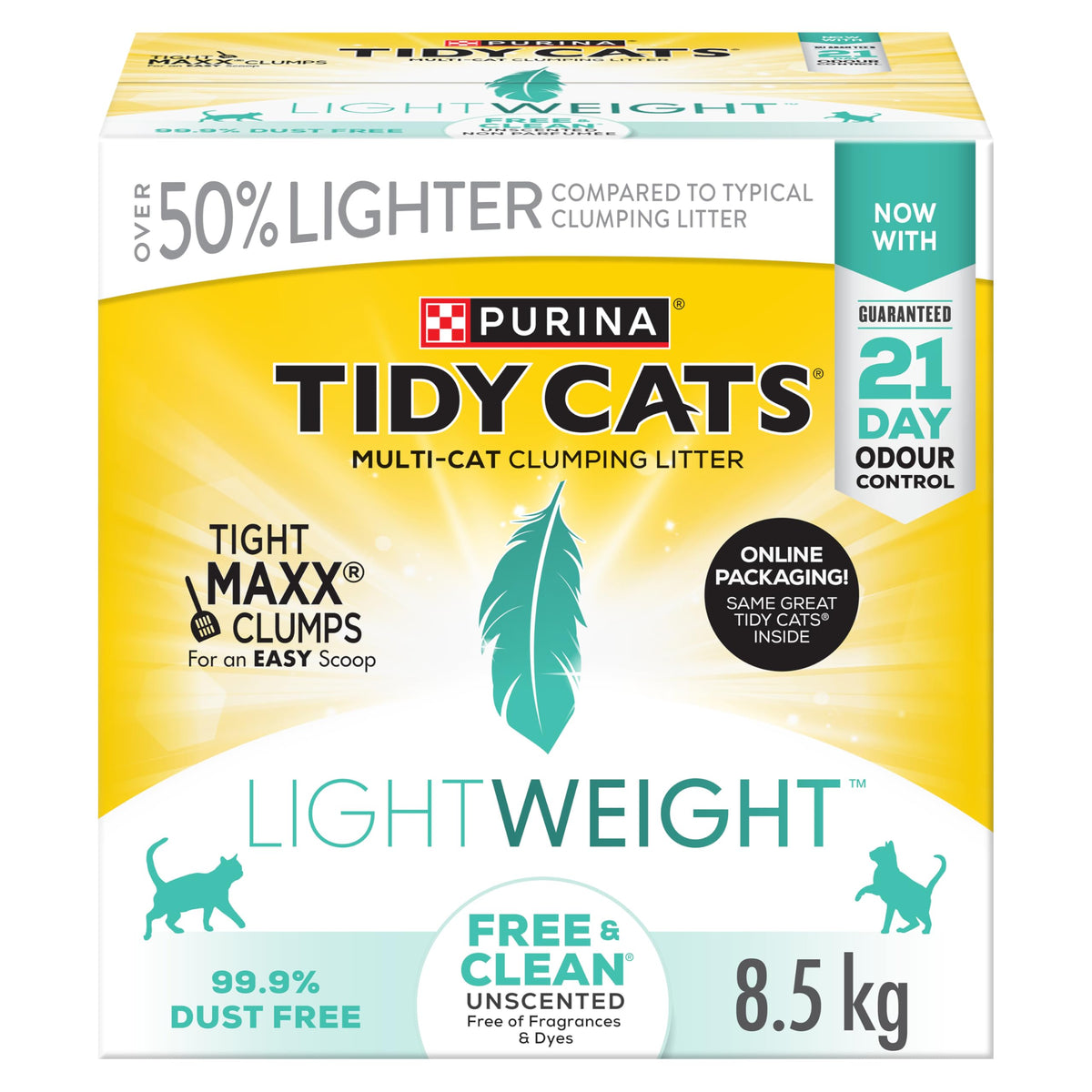 Tidy Cats Free & Clean Lightweight Unscented Multi-Cat Litter clumping clay litter box