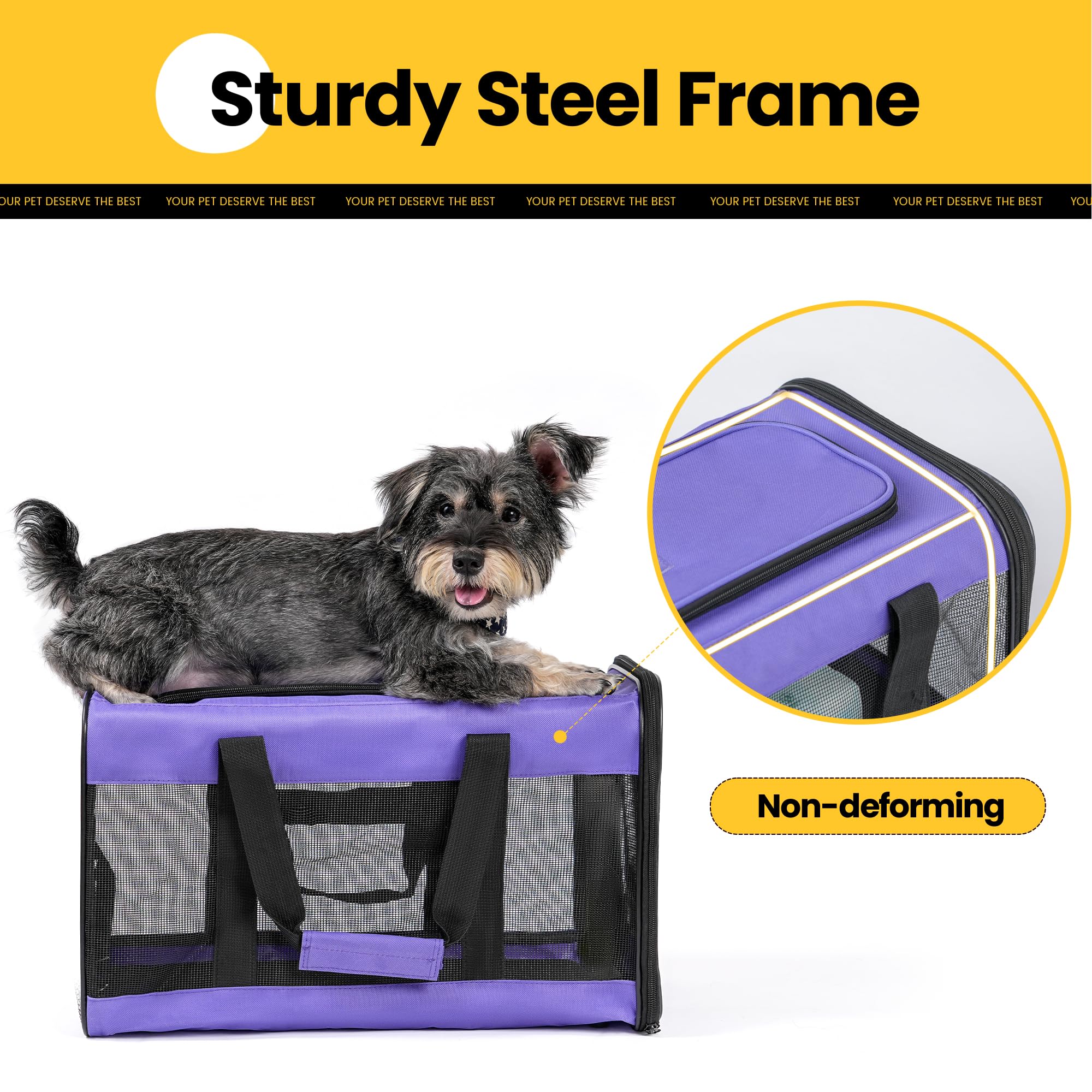 Conlun Airline-Approved Cat Carrier | Soft-Sided with Safety Leash, 15 lb - view 93