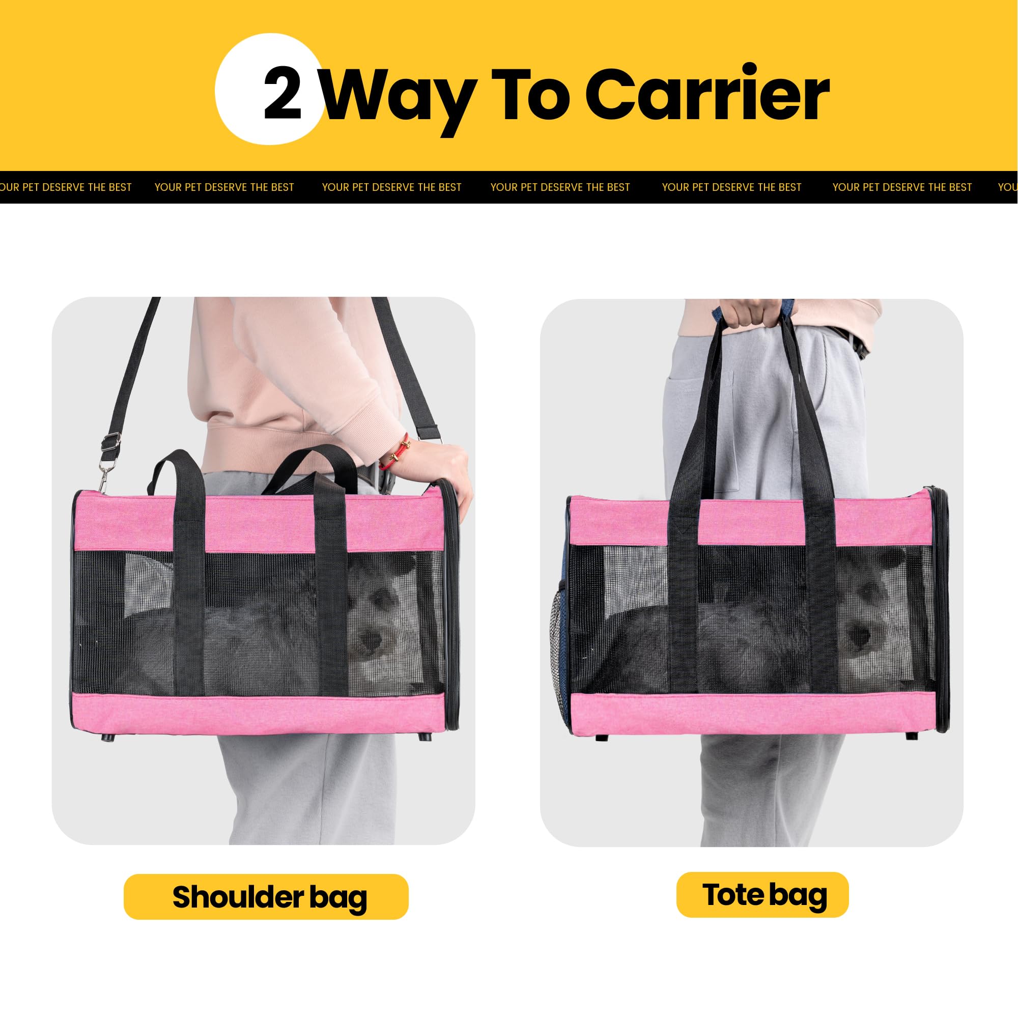 Conlun Airline-Approved Cat Carrier | Soft-Sided with Safety Leash, 15 lb - view 99