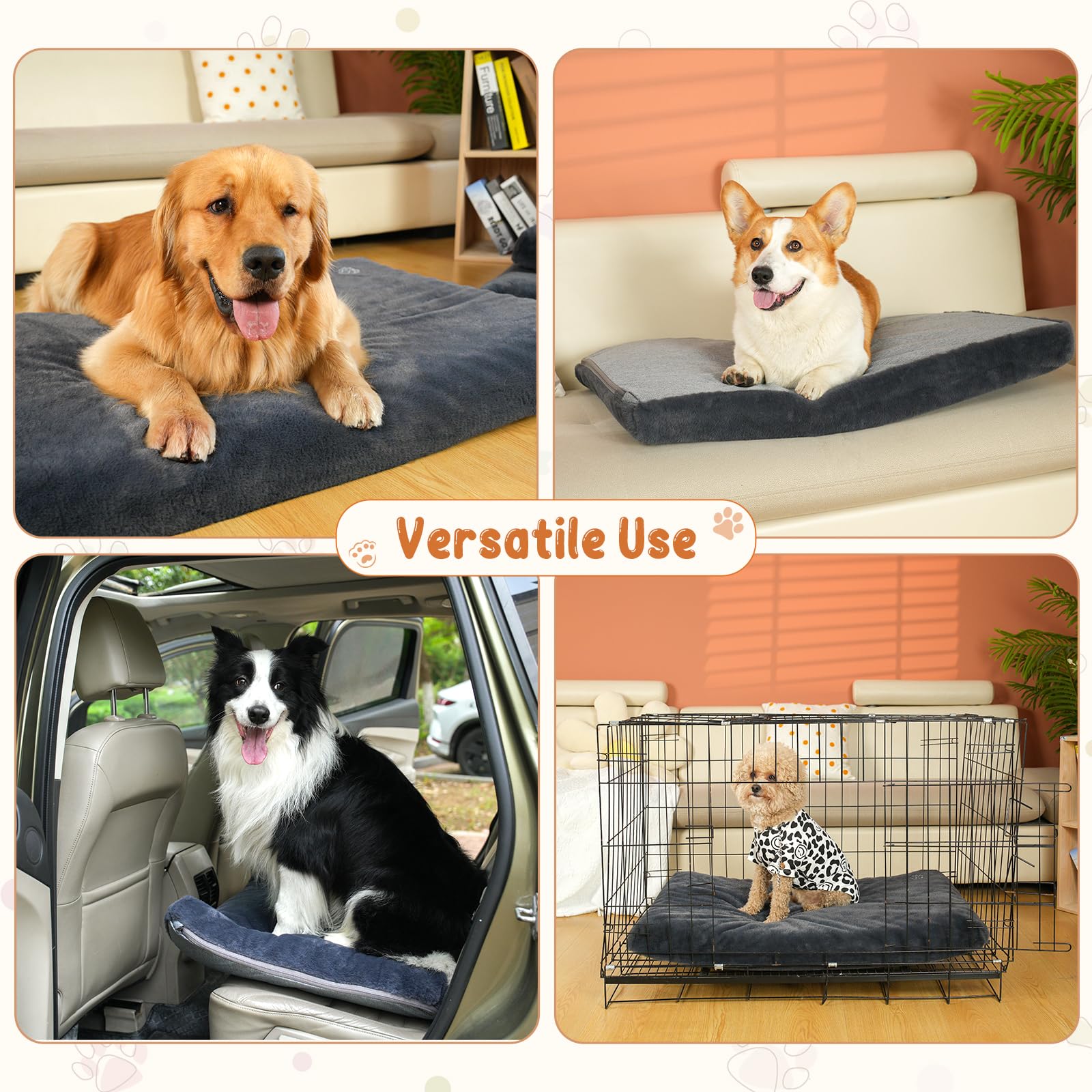 EMPSIGN Reversible Cool & Warm Dog Crate Pad | Waterproof, Washable Cover - feature view 10