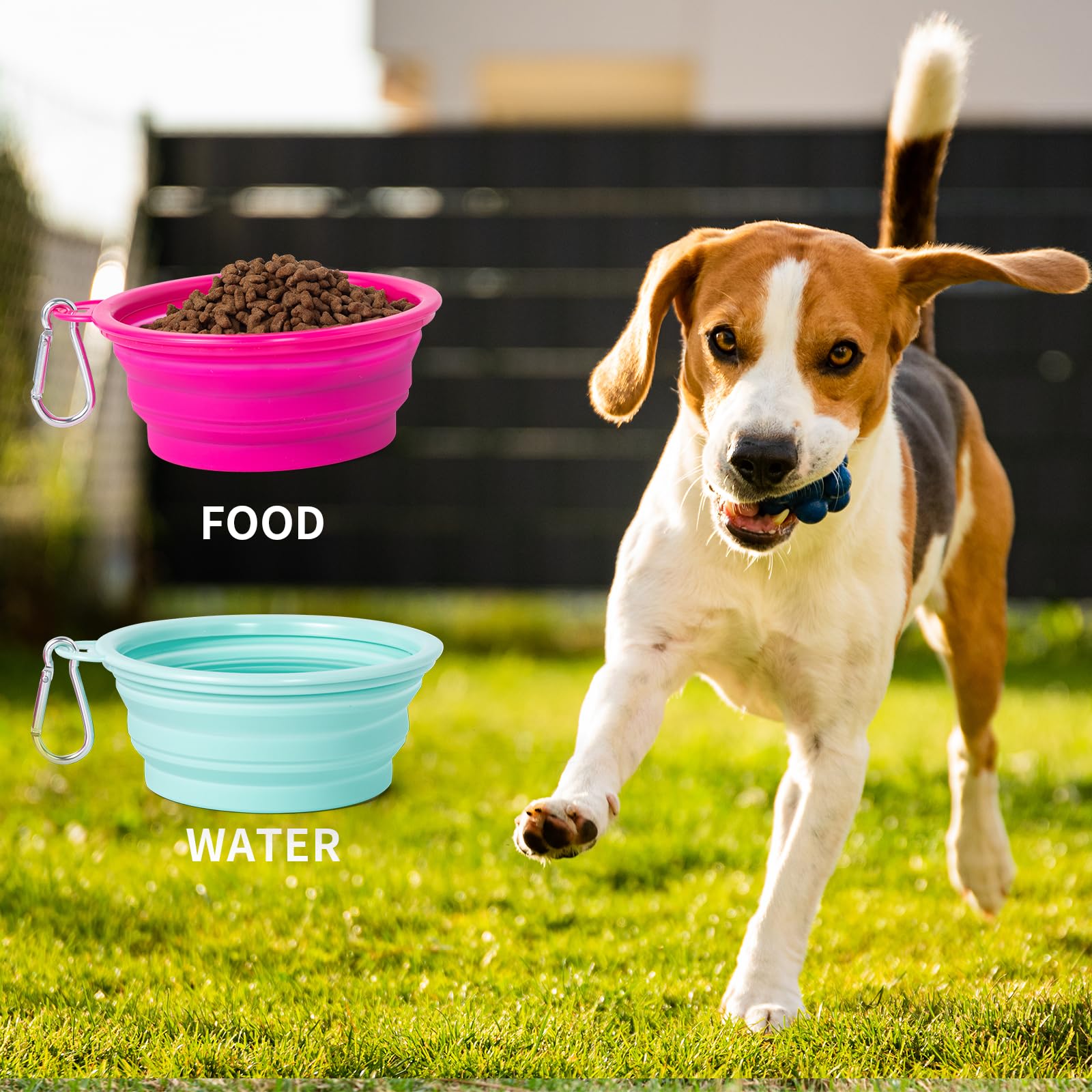 SLSON Collapsible Dog Bowls 2-Pack | Macaron Silicone Travel Pet Bowls - feature view 12
