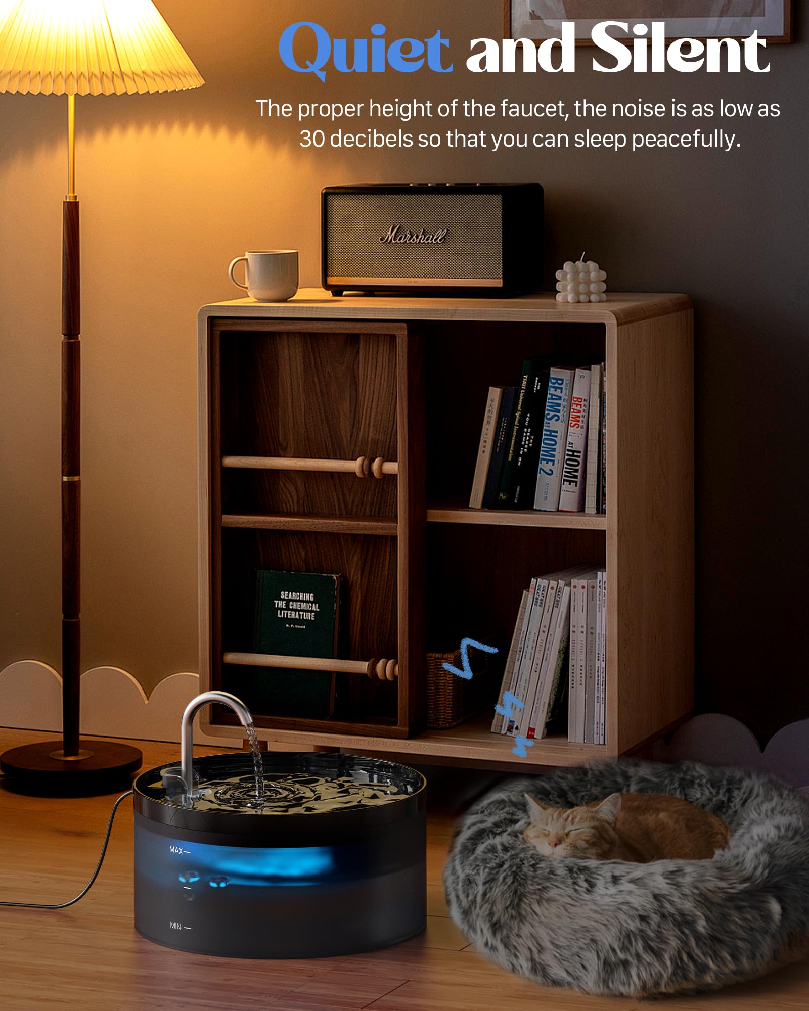 GIOTOHUN 2L Cat Water Fountain | Super Silent, LED, Multi-Stage Filter - feature view 33
