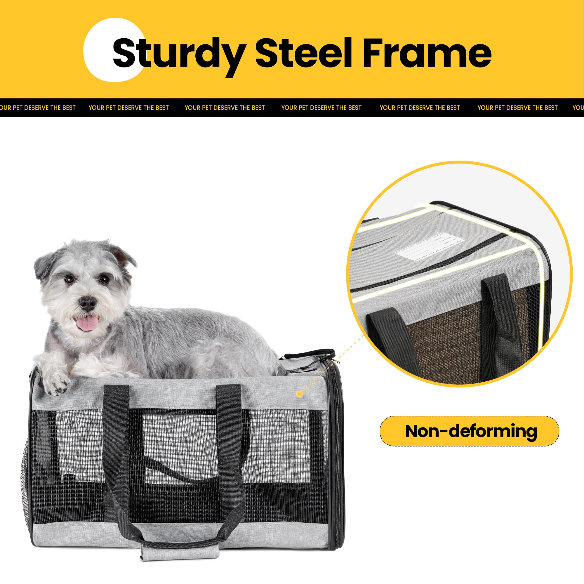 Conlun Airline-Approved Cat Carrier | Soft-Sided with Safety Leash, 15 lb - view 77