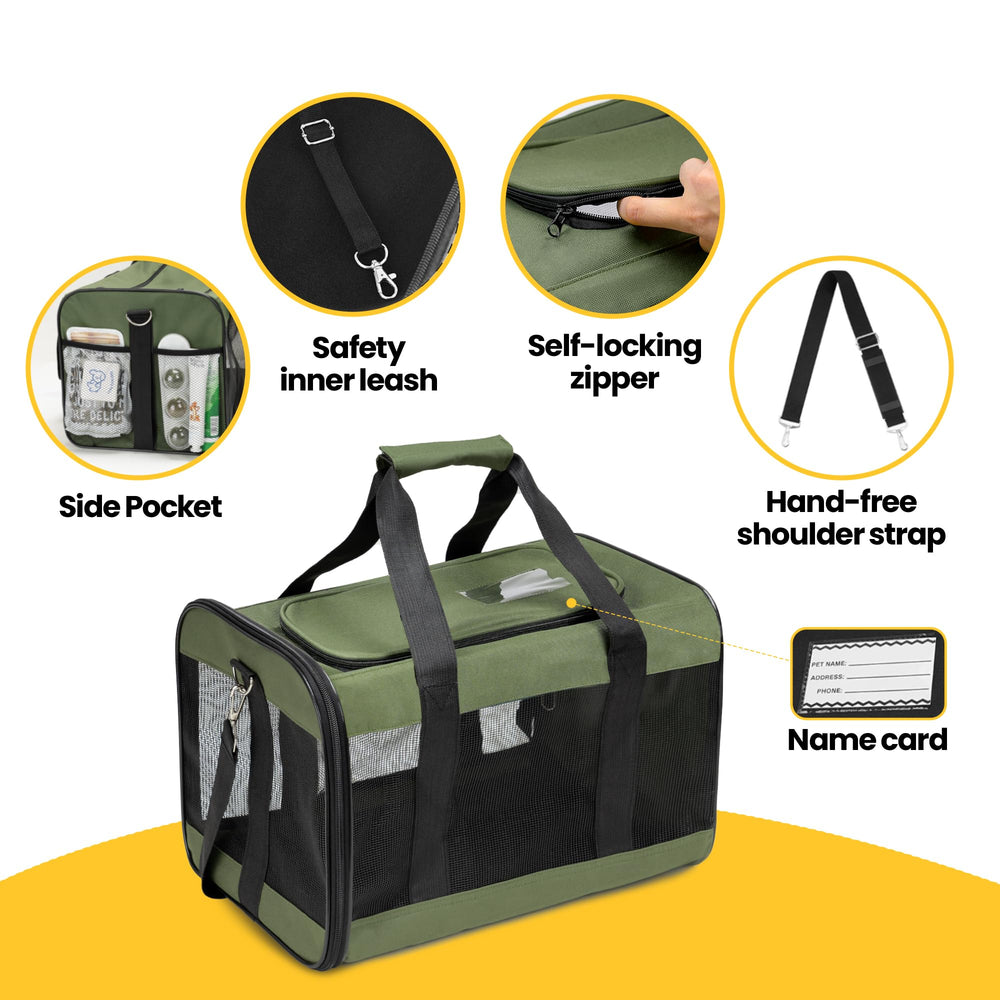 Conlun Airline-Approved Cat Carrier | Soft-Sided with Safety Leash, 15 lb - feature view 42