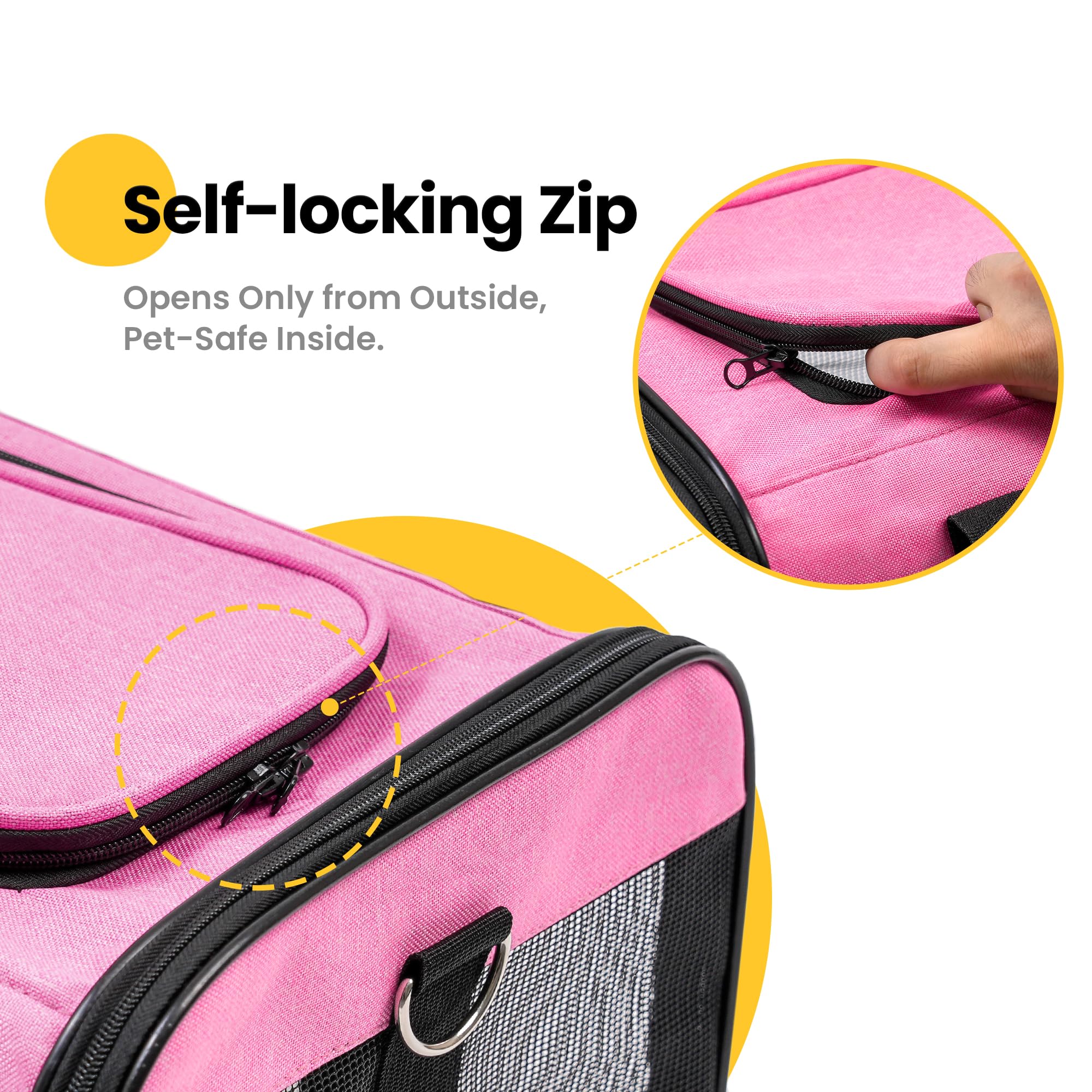 Conlun Airline-Approved Cat Carrier | Soft-Sided with Safety Leash, 15 lb - feature view 17