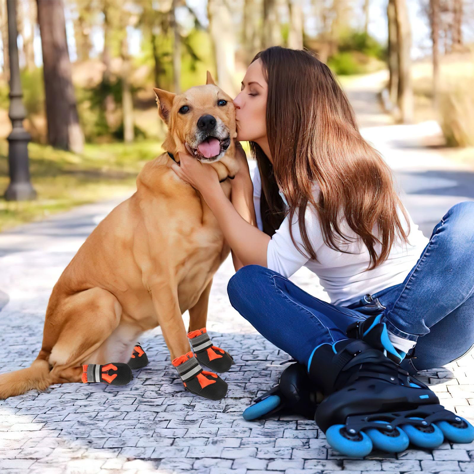Waterproof Dog Boots 4-Pack | Reflective Paw Protectors, Non-Slip Sole - view 97