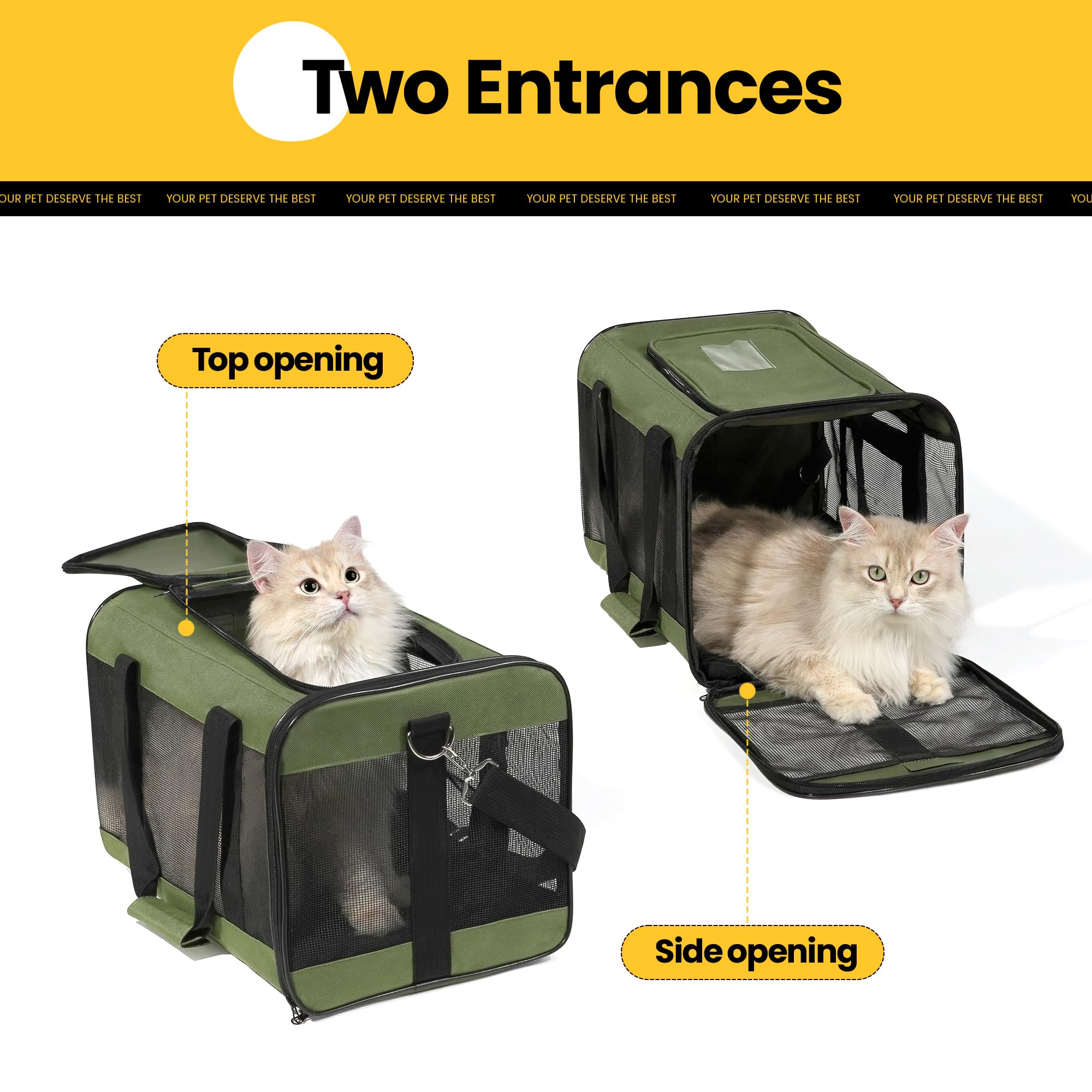 Conlun Airline-Approved Cat Carrier | Soft-Sided with Safety Leash, 15 lb - feature view 41