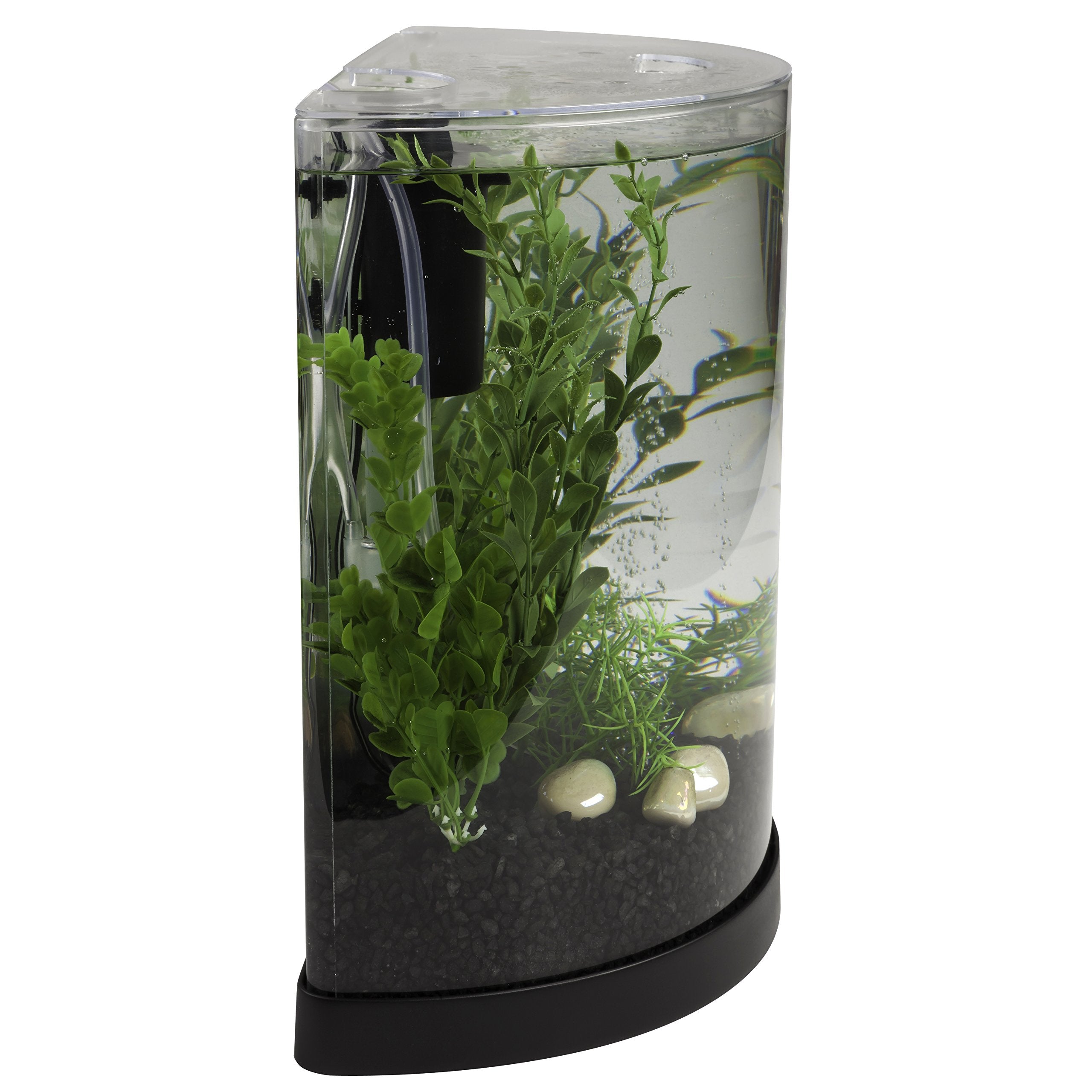 Tetra Bubbling LED 3-Gallon Half-Moon Aquarium Kit | Color-Changing - detail view