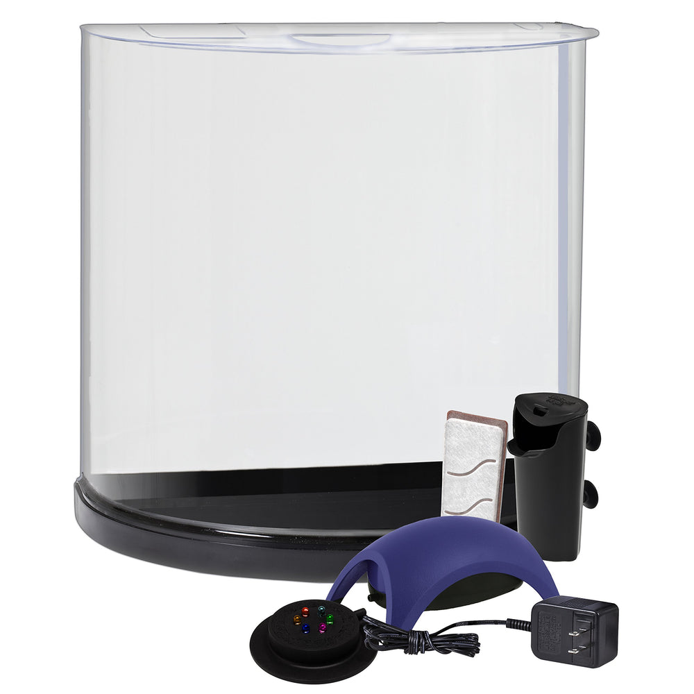 Tetra Bubbling LED 3-Gallon Half-Moon Aquarium Kit | Color-Changing - alternate view