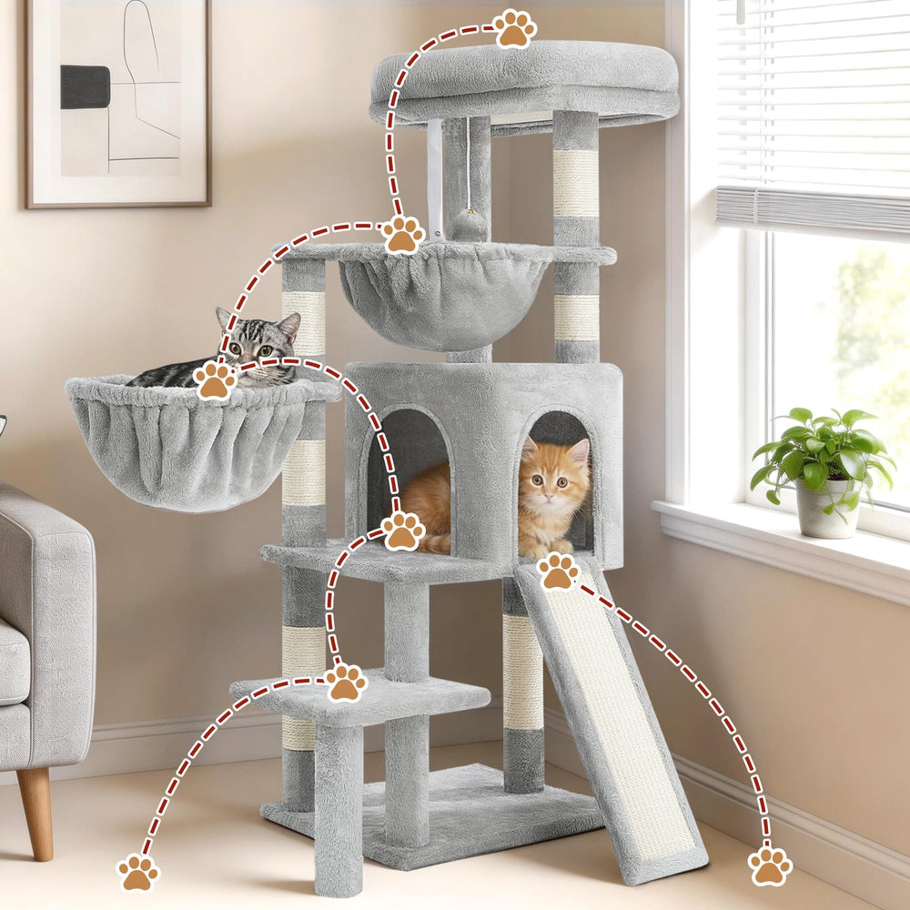 Gitelsnour Cat Tree with Condo, 2 Baskets, Hammock & Scratching Posts - feature view 18