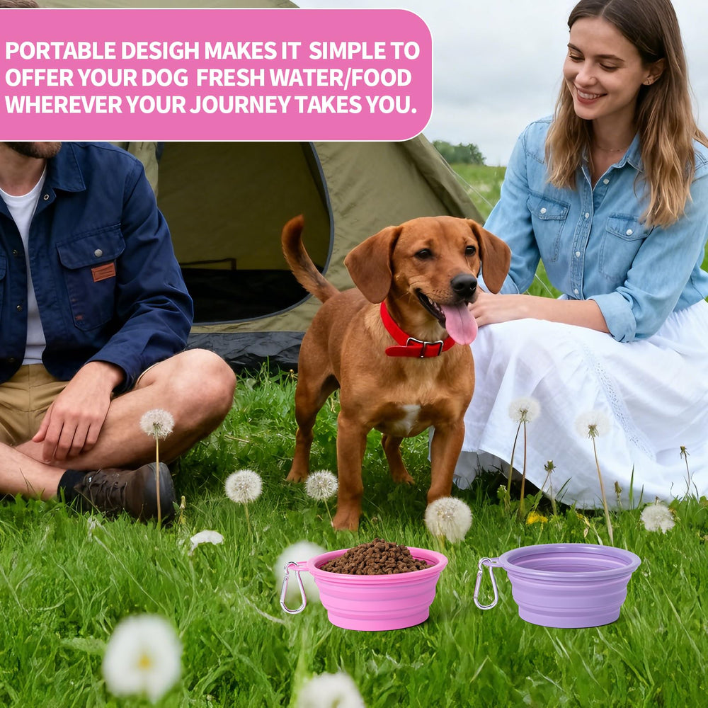 SLSON Collapsible Dog Bowls 2-Pack | Macaron Silicone Travel Pet Bowls - feature view 31