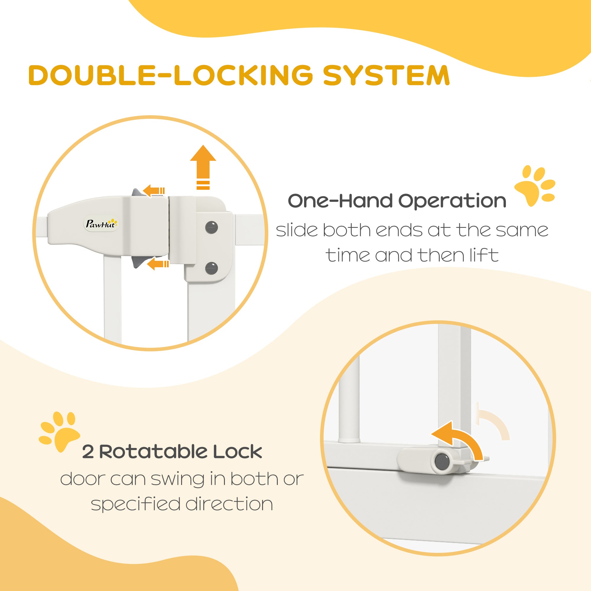 Extra Tall Dog Gate with Door, Pressure Fit, Auto Close, Double Locking - view 3