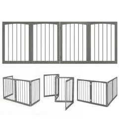 83 inch L x 30 inch H Dog Gate 4-Panel Wooden Pet Fence for Indoor - view 4