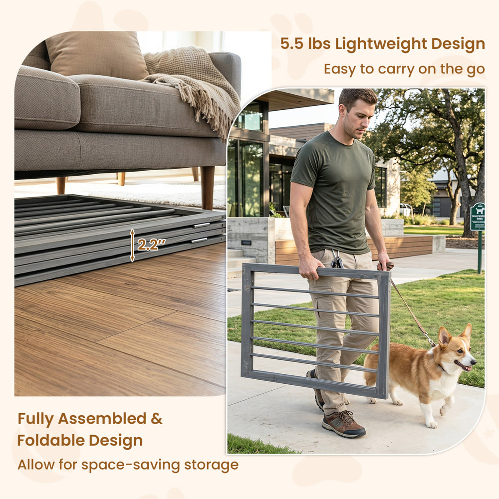 83 inch L x 30 inch H Dog Gate 4-Panel Wooden Pet Fence for Indoor - view 8
