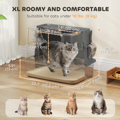 XL Stainless Steel Litter Box w/ 100 deg Flip Top, Scoop, Side Top Dual Entry - view 2