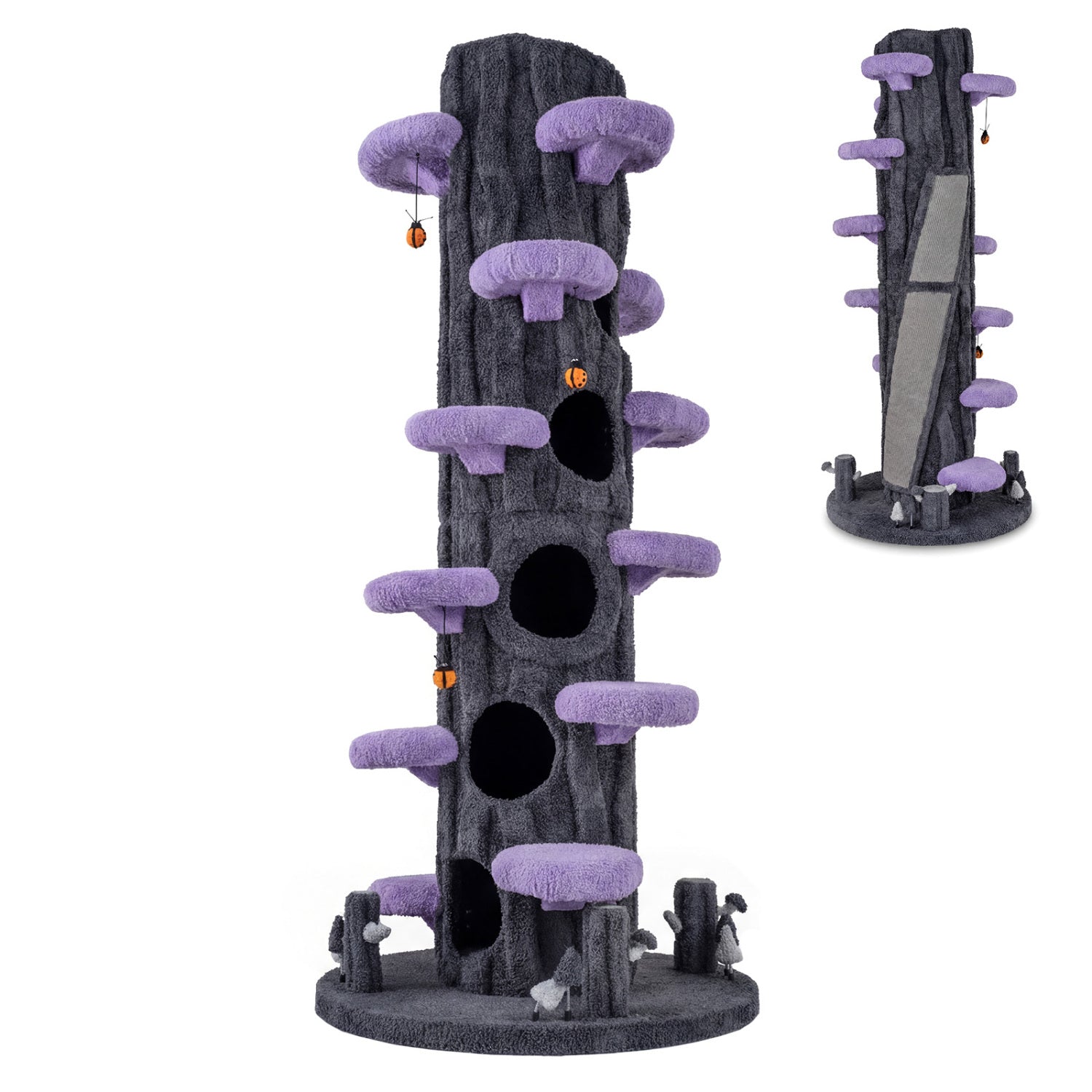 90.5 Inch Tall Multifunctional Cat Tree with Private Condos for Indoor Cats - view 3