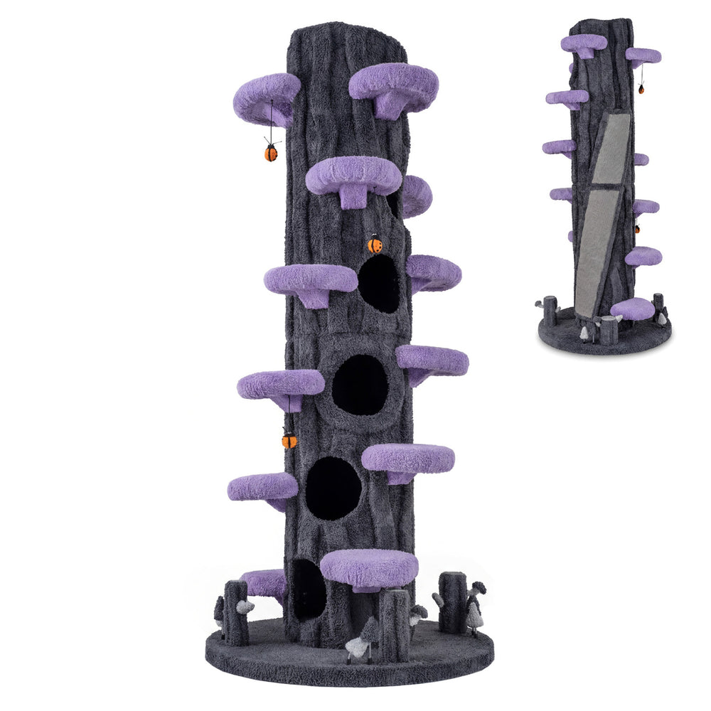 90.5 Inch Tall Multifunctional Cat Tree with Private Condos for Indoor Cats - view 3