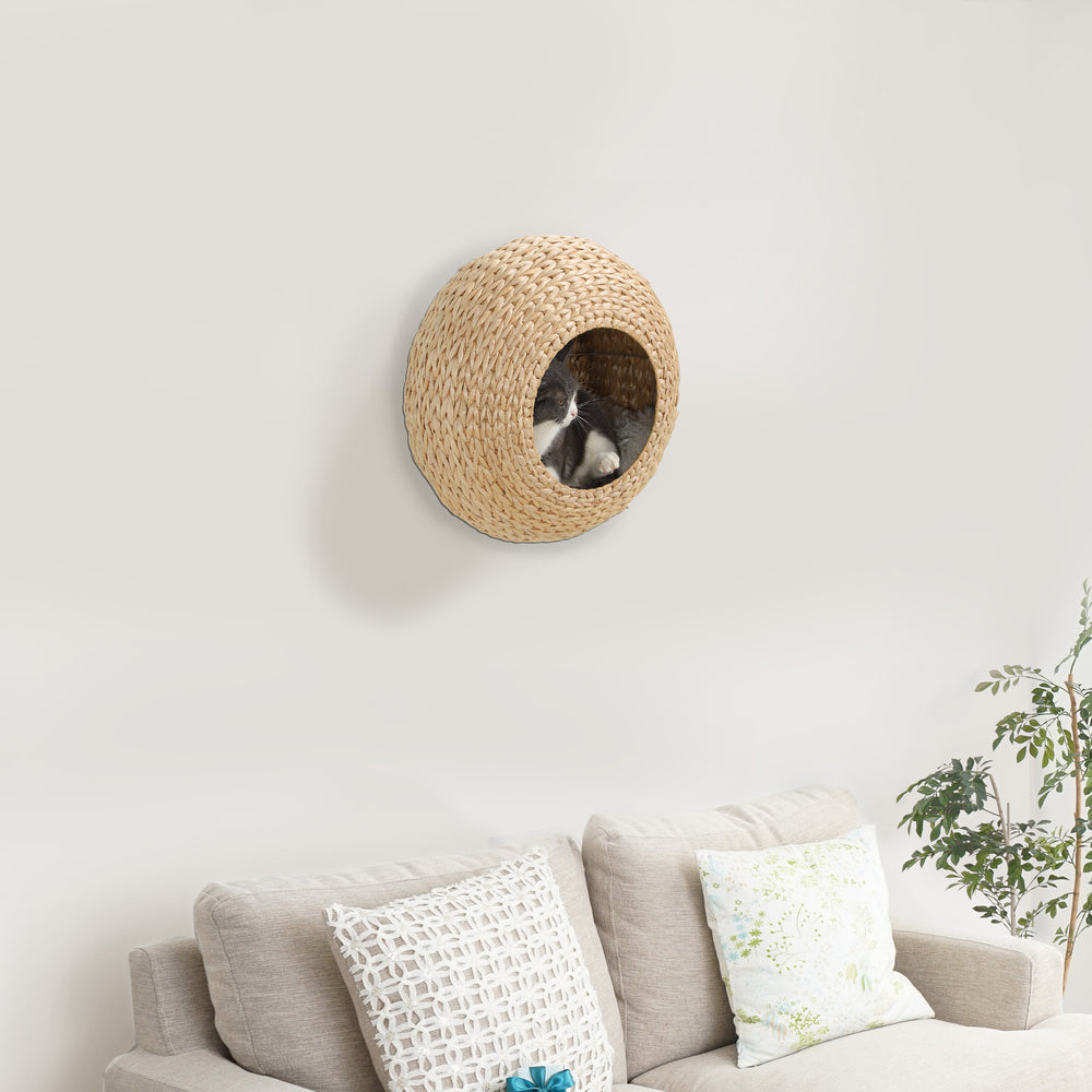 Cat Wall Shelf with Washable Cushion, Wall Mounted Cat Condo Furniture - view 7