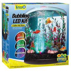Tetra Bubbling LED 3-Gallon Half-Moon Aquarium Kit | Color-Changing